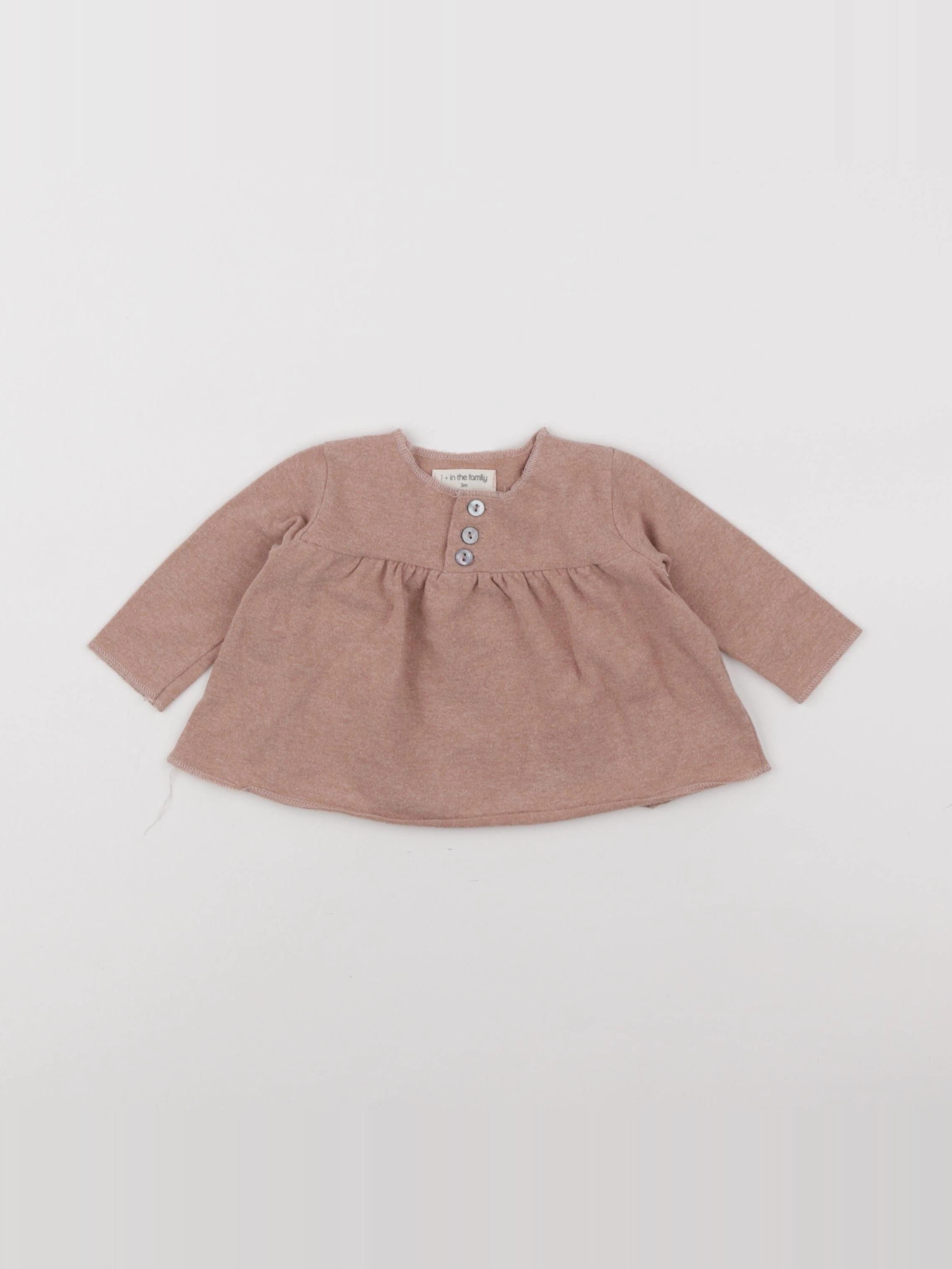 1+ In the family - pull rose - 3 mois