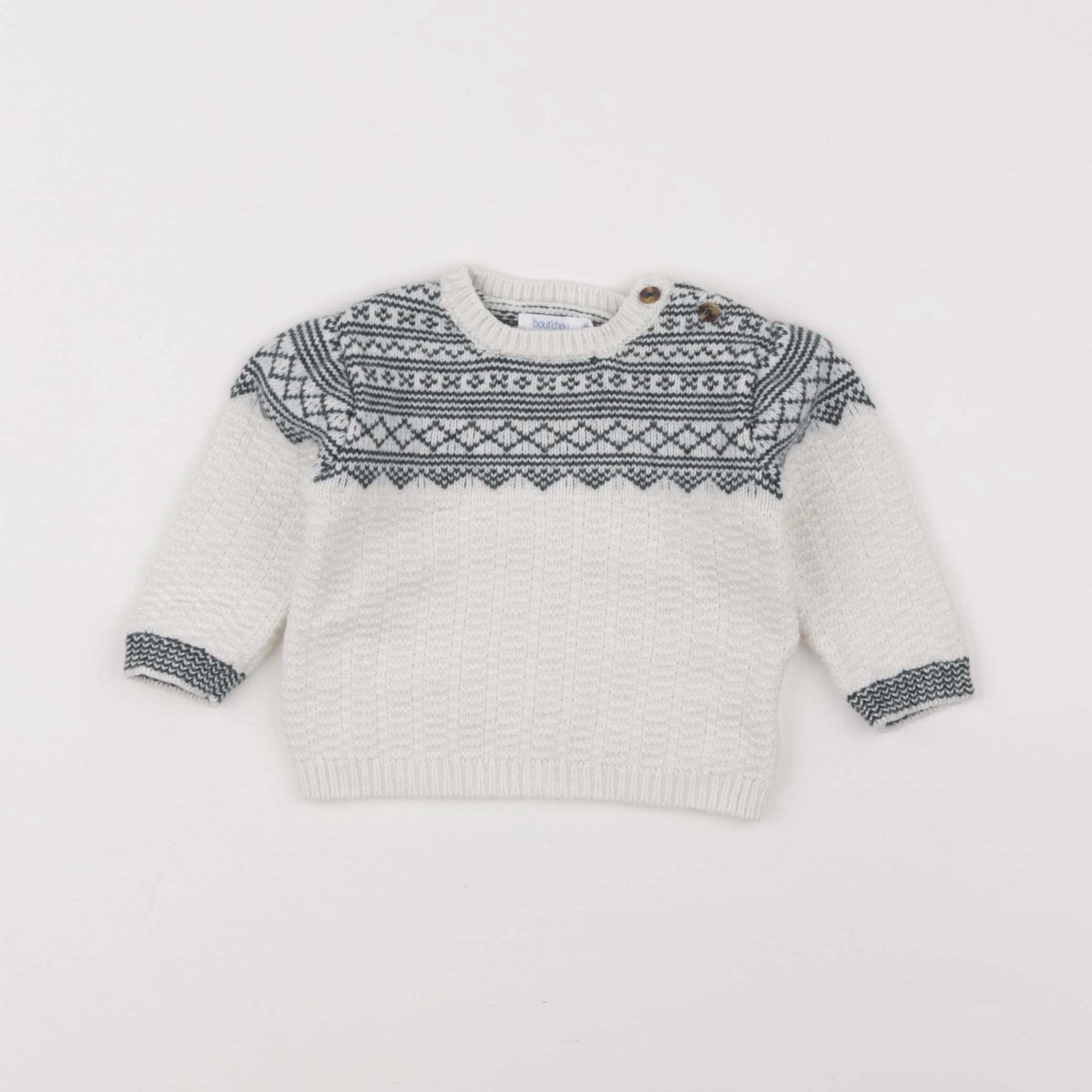 Boutchou - pull blanc - 6 mois