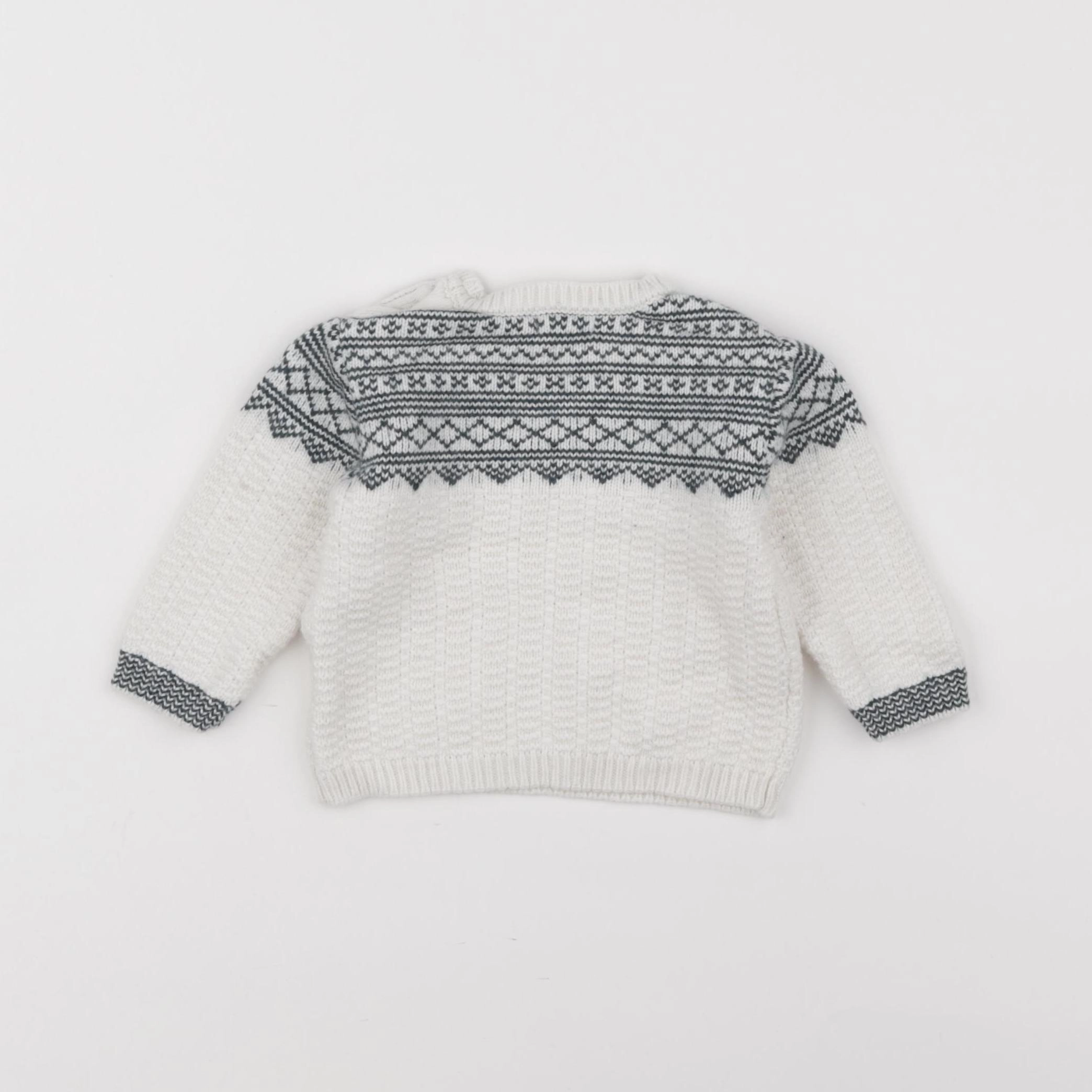 Boutchou - pull blanc - 6 mois