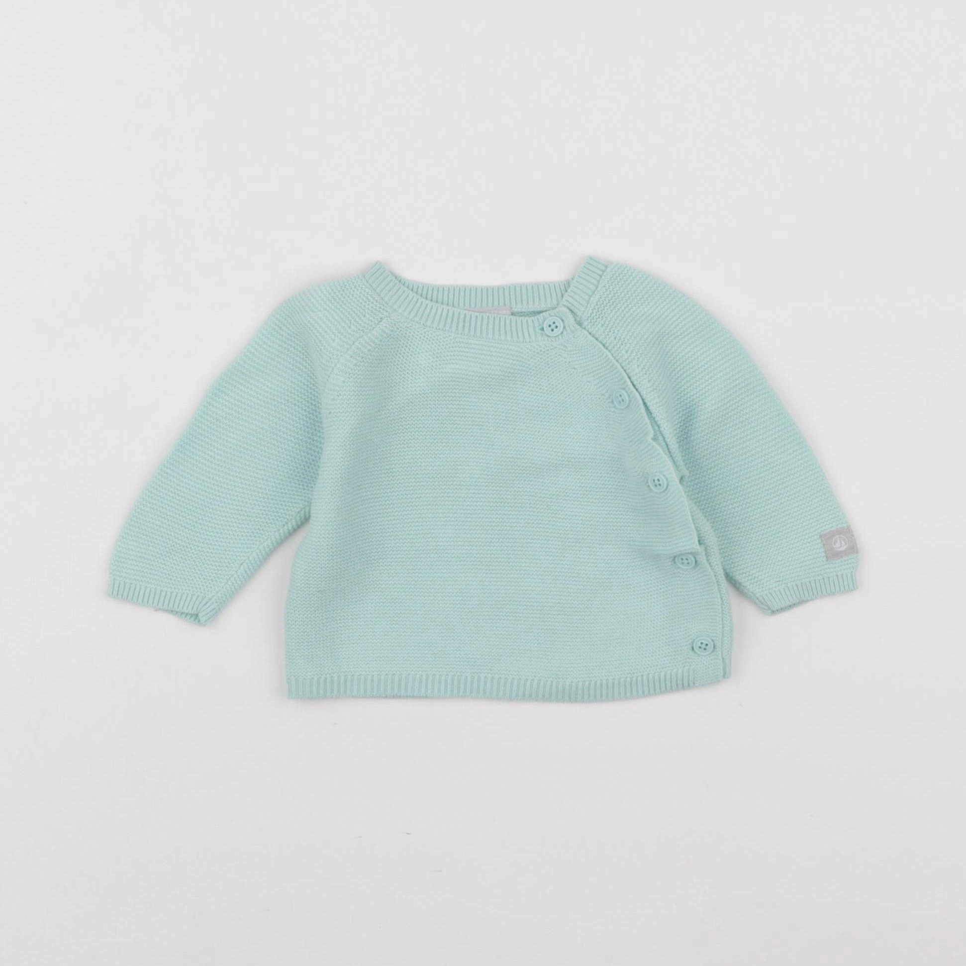 Petit Bateau - pull vert - 1 mois