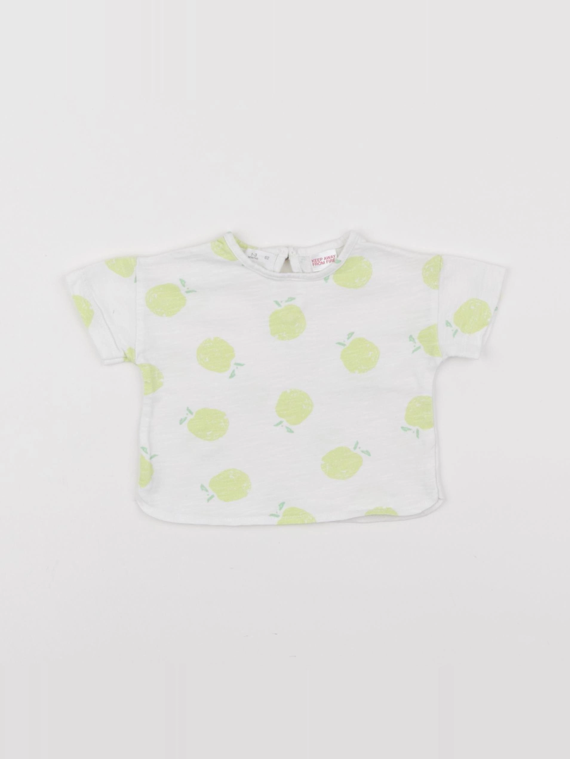 Zara - tee-shirt vert - 1/3 mois