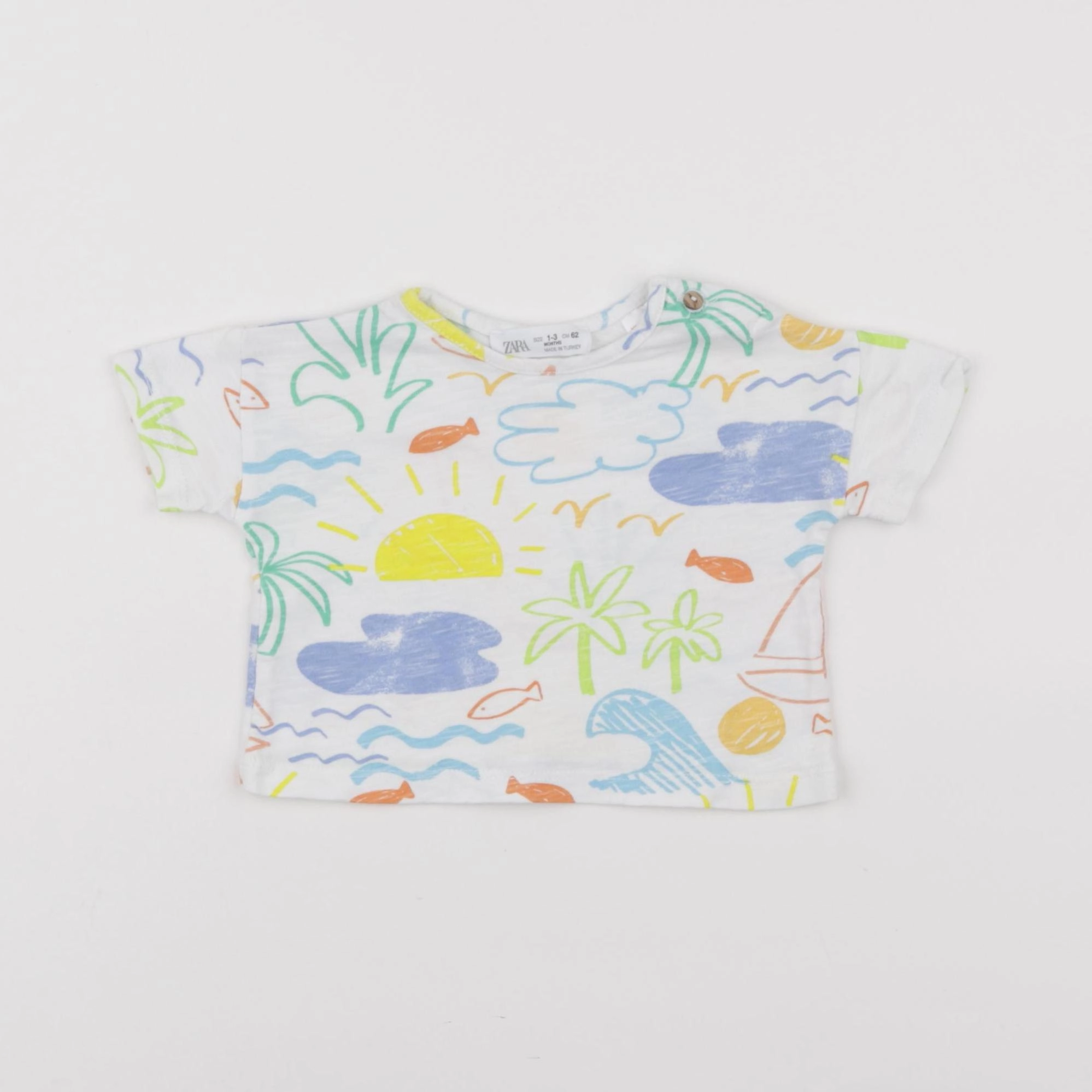 Zara - tee-shirt multicolore - 1/3 mois