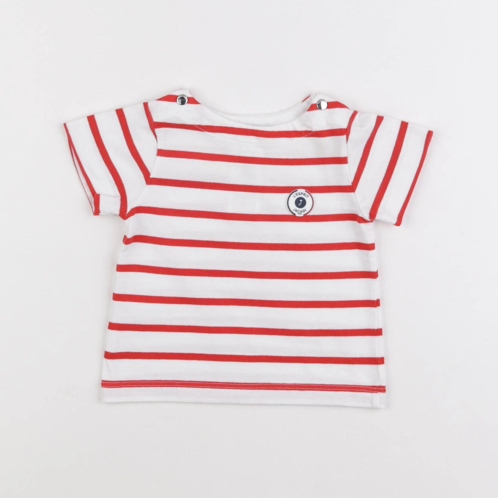 Jacadi - tee-shirt blanc, rouge - 6 mois
