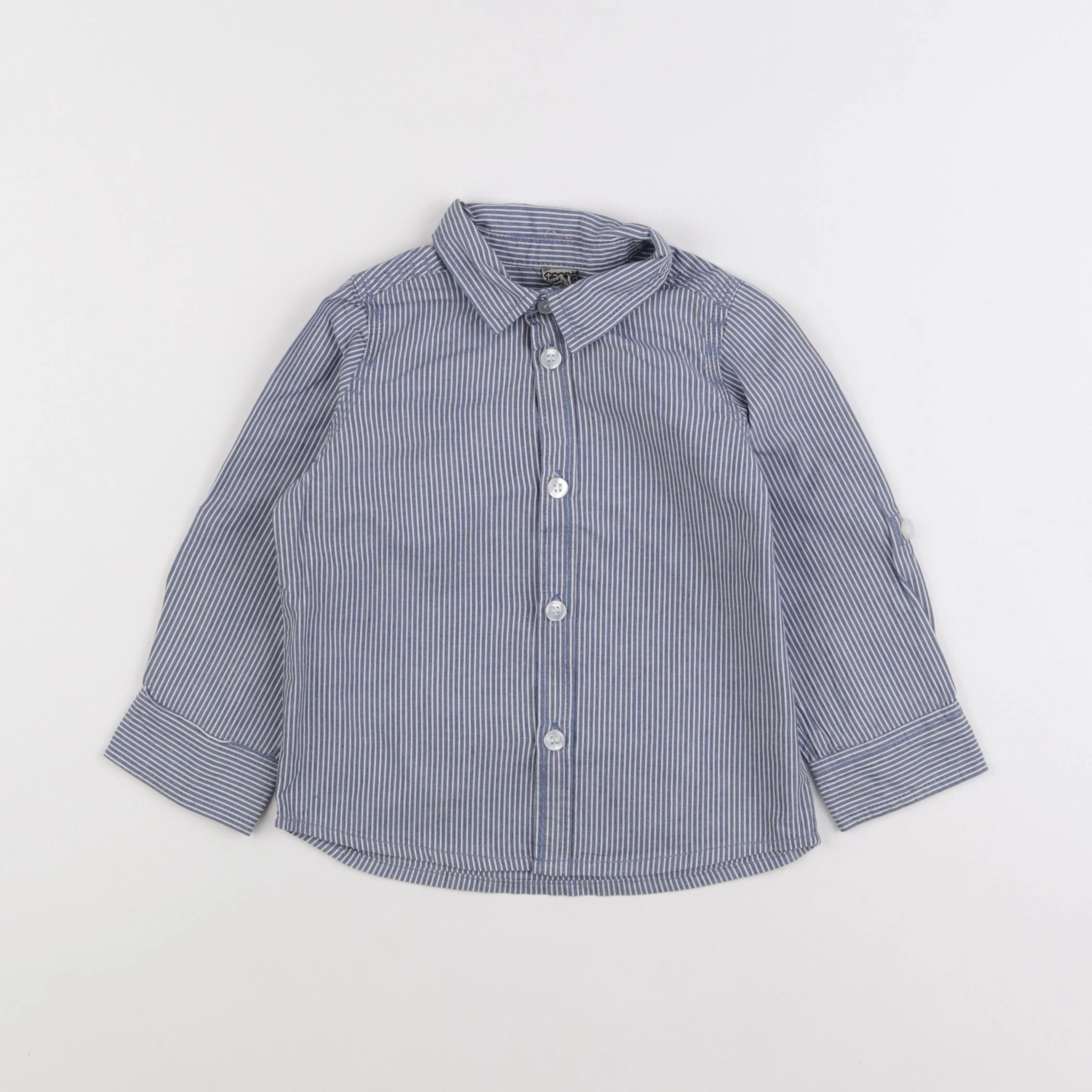 Tape à l'oeil - chemise blanc, bleu - 2 ans