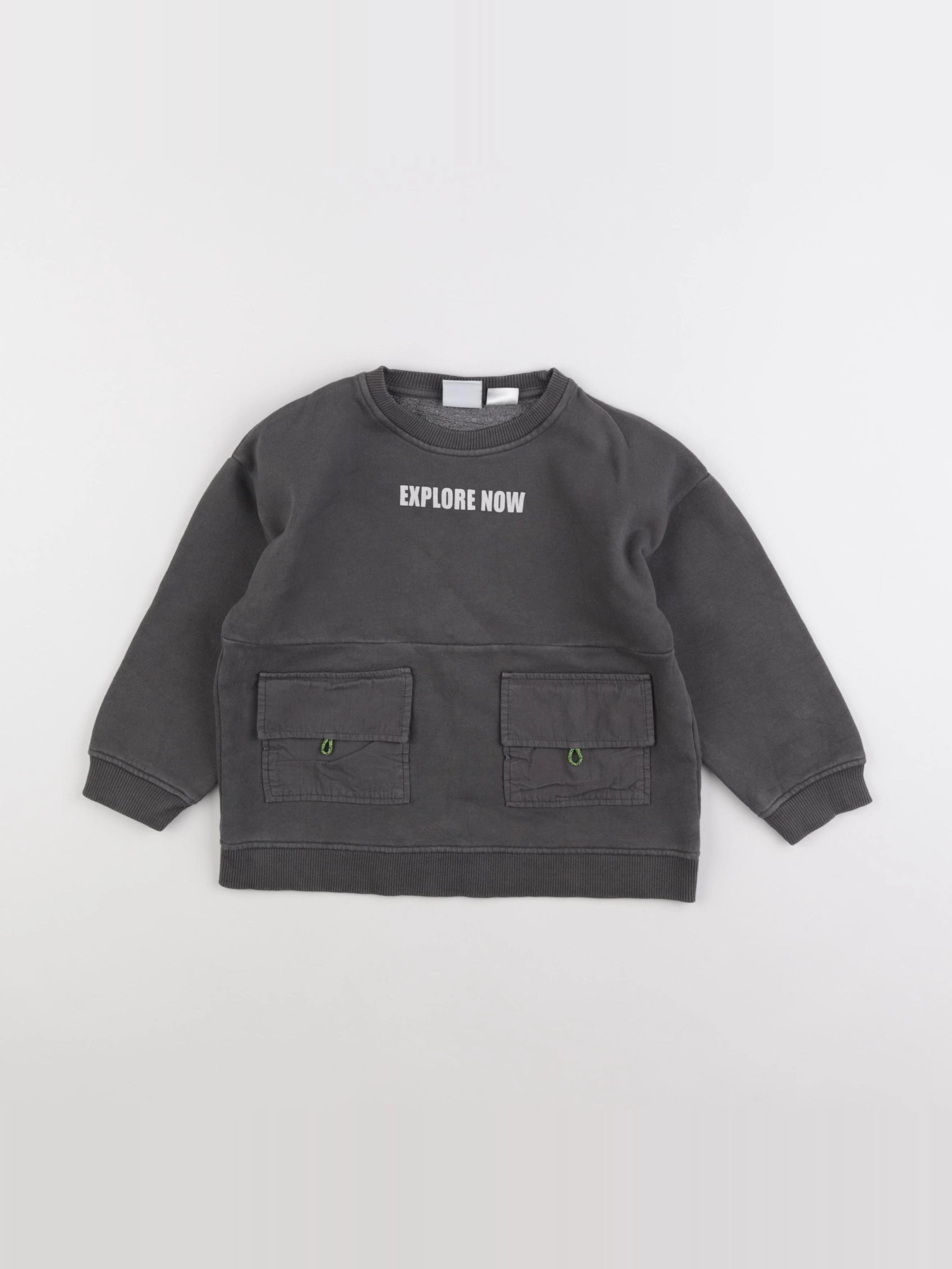 Zara - sweat gris - 2/3 ans