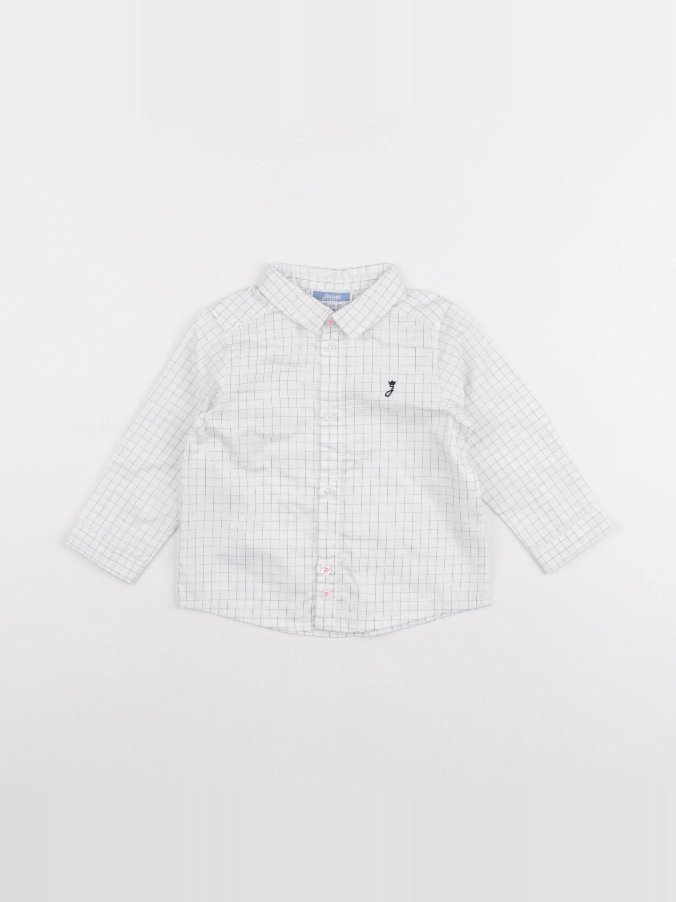 Jacadi - chemise blanc, bleu - 12 mois