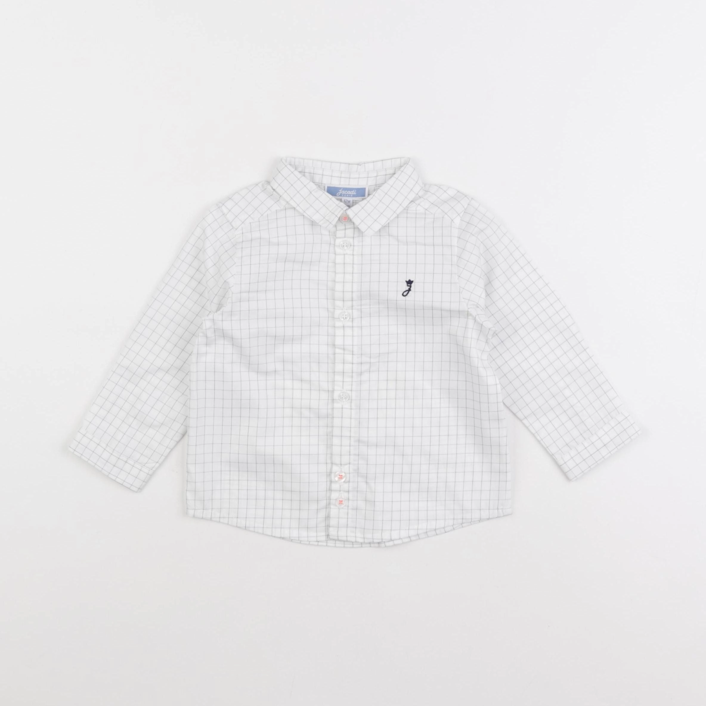 Jacadi - chemise blanc, bleu - 12 mois