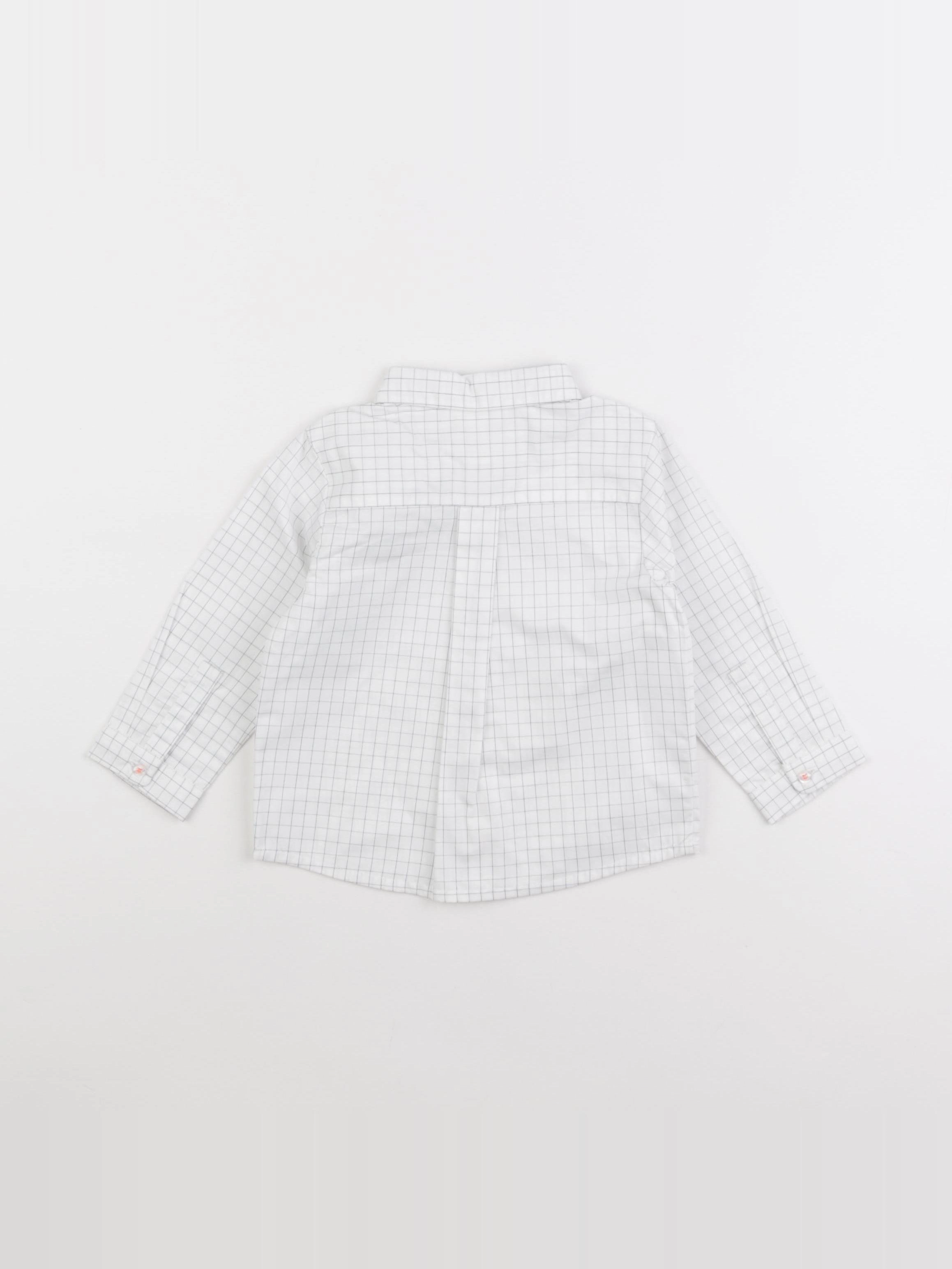 Jacadi - chemise blanc, bleu - 12 mois
