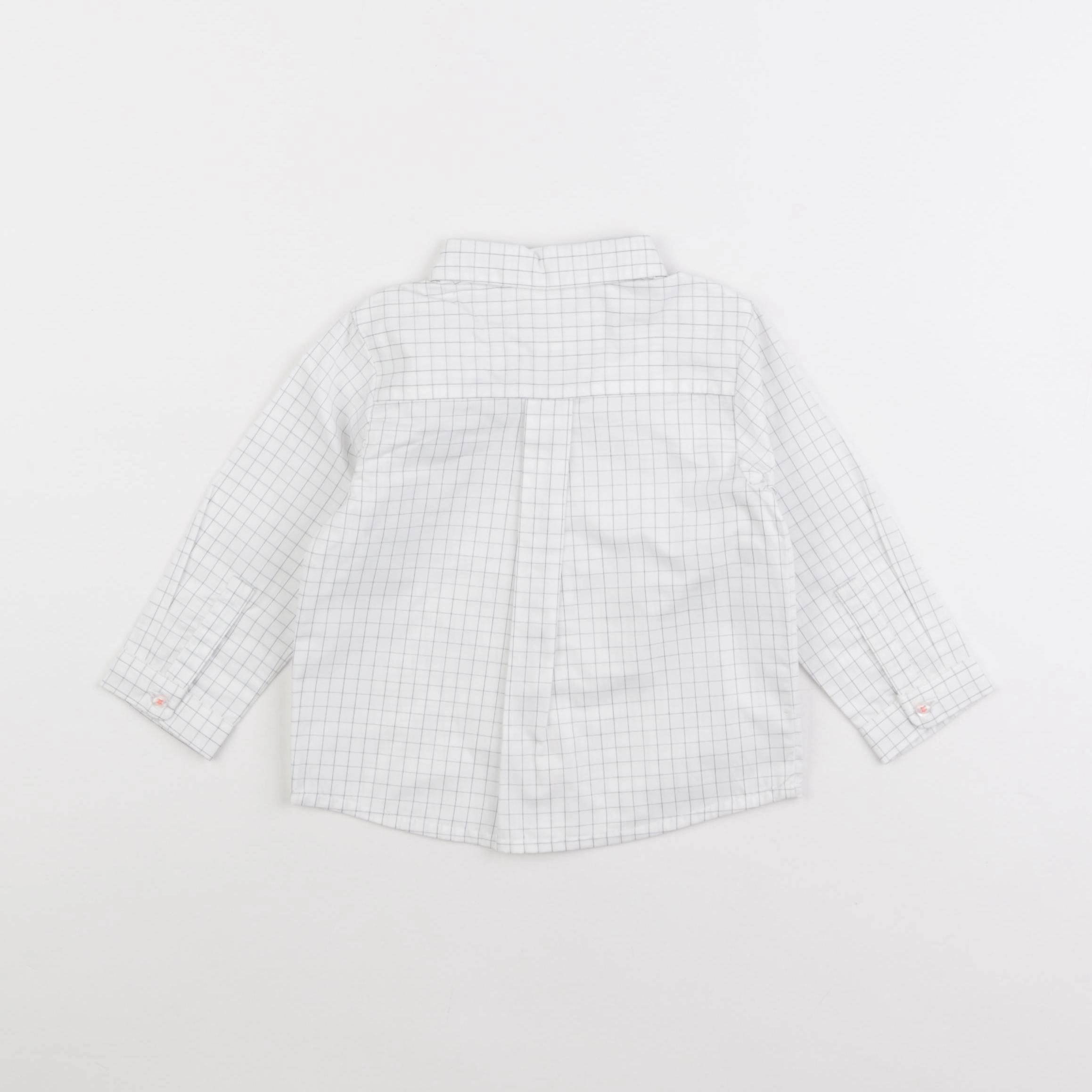 Jacadi - chemise blanc, bleu - 12 mois