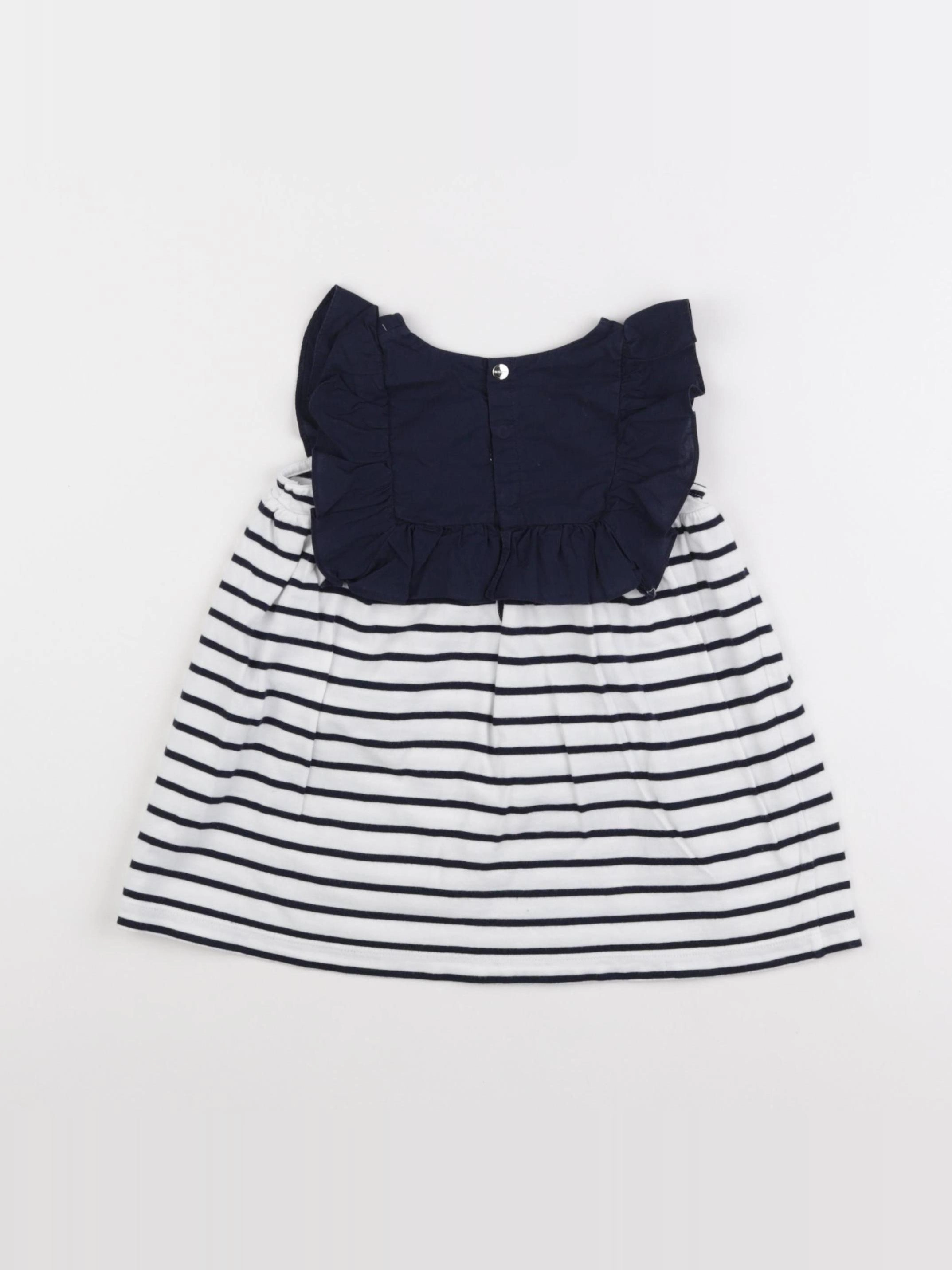 Jacadi - robe blanc, bleu - 18 mois