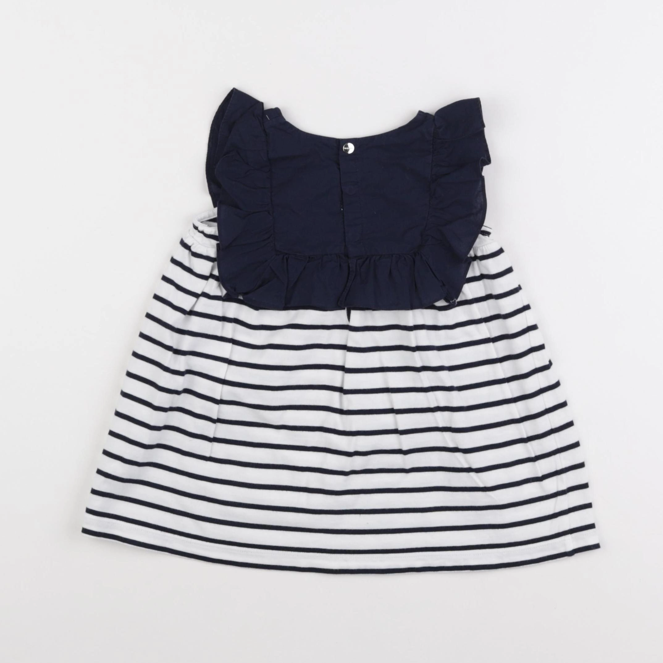 Jacadi - robe blanc, bleu - 18 mois