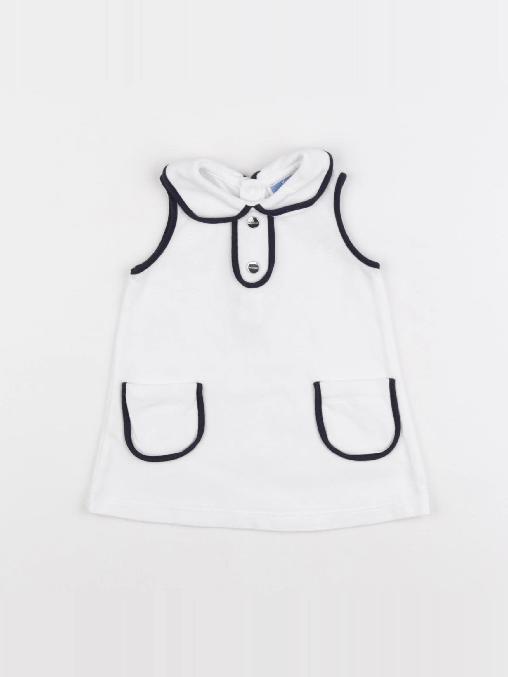 Jacadi - robe blanc, bleu - 6 mois
