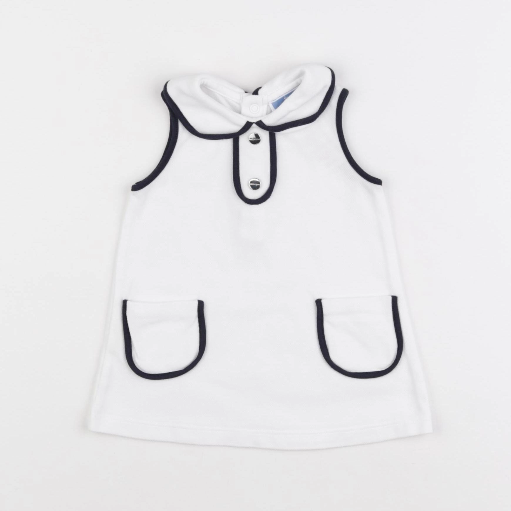 Jacadi - robe blanc, bleu - 6 mois