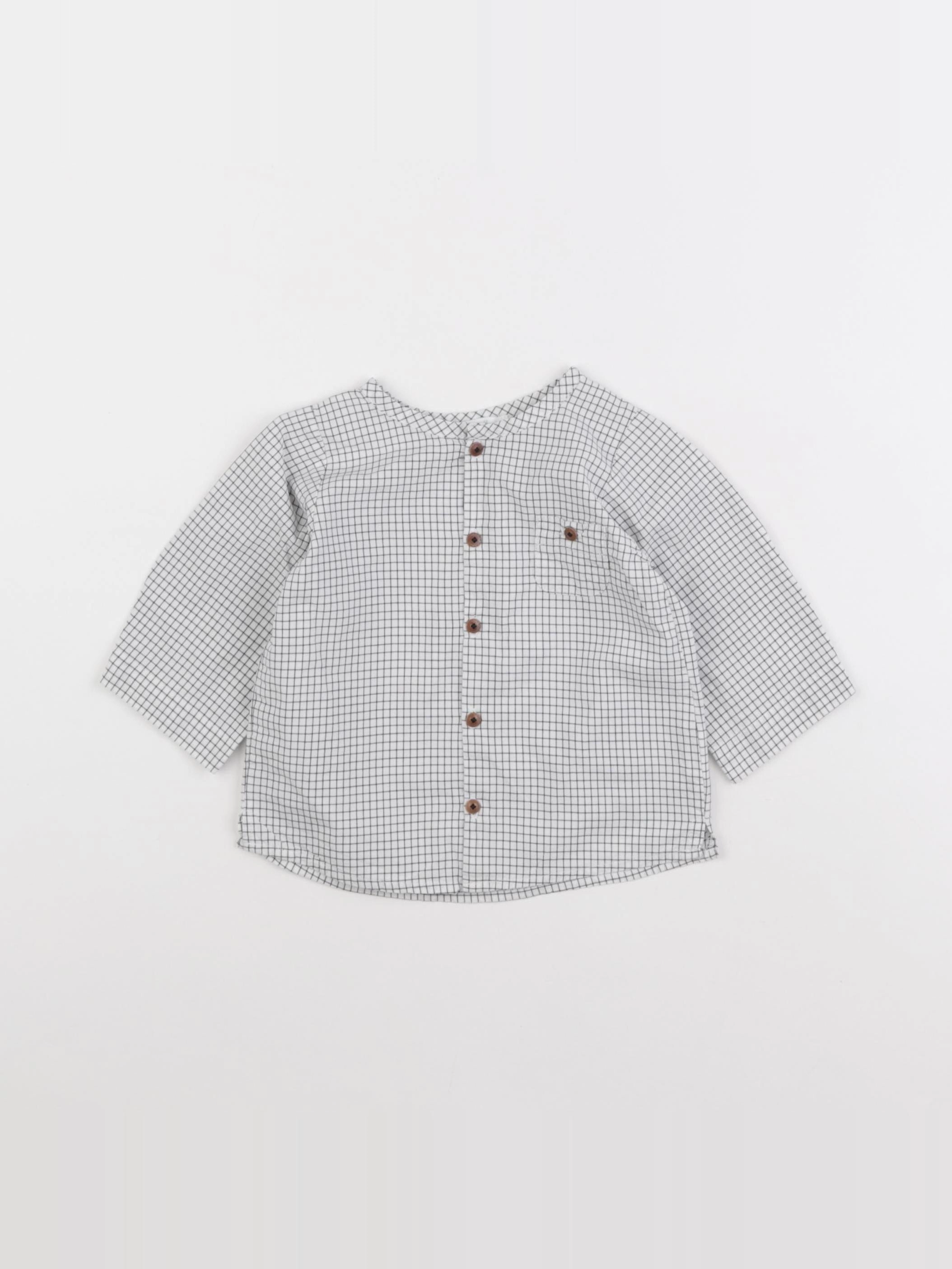 Jacadi - chemise blanc, noir - 6 mois