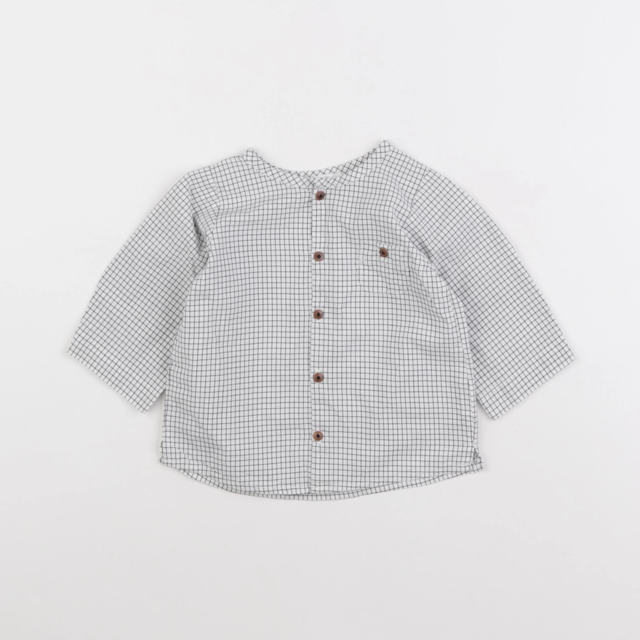 Jacadi - chemise blanc, noir - 6 mois