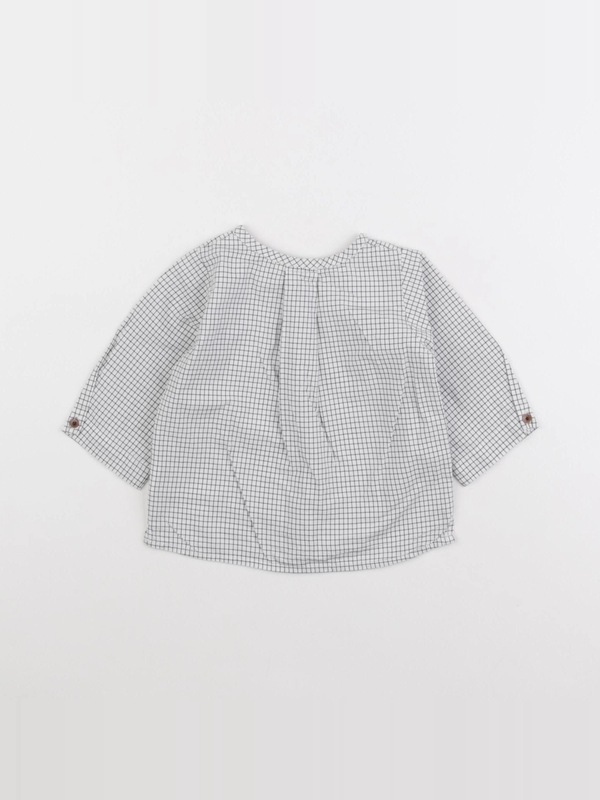 Jacadi - chemise blanc, noir - 6 mois