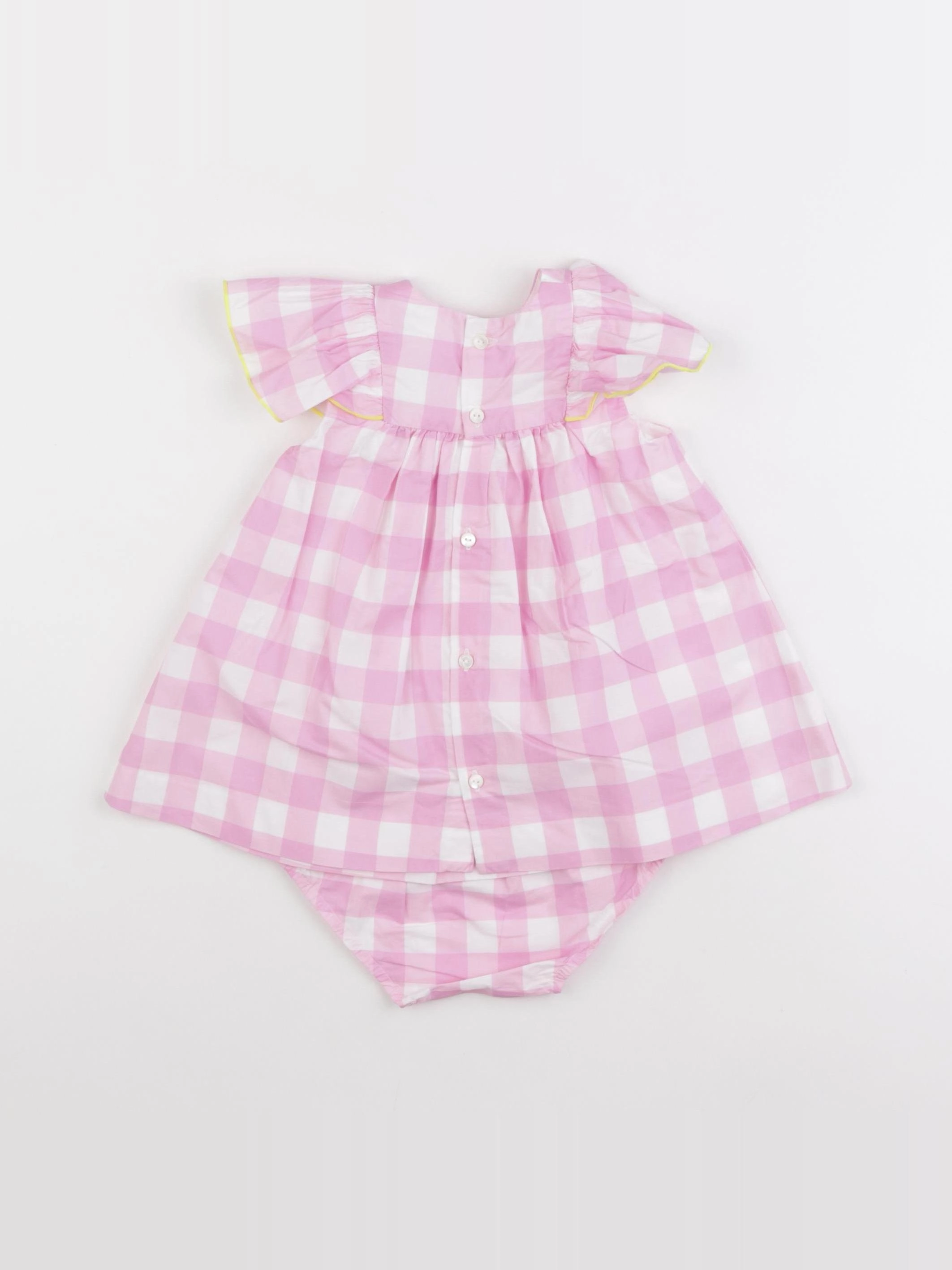 Jacadi - robe blanc, rose - 6 mois