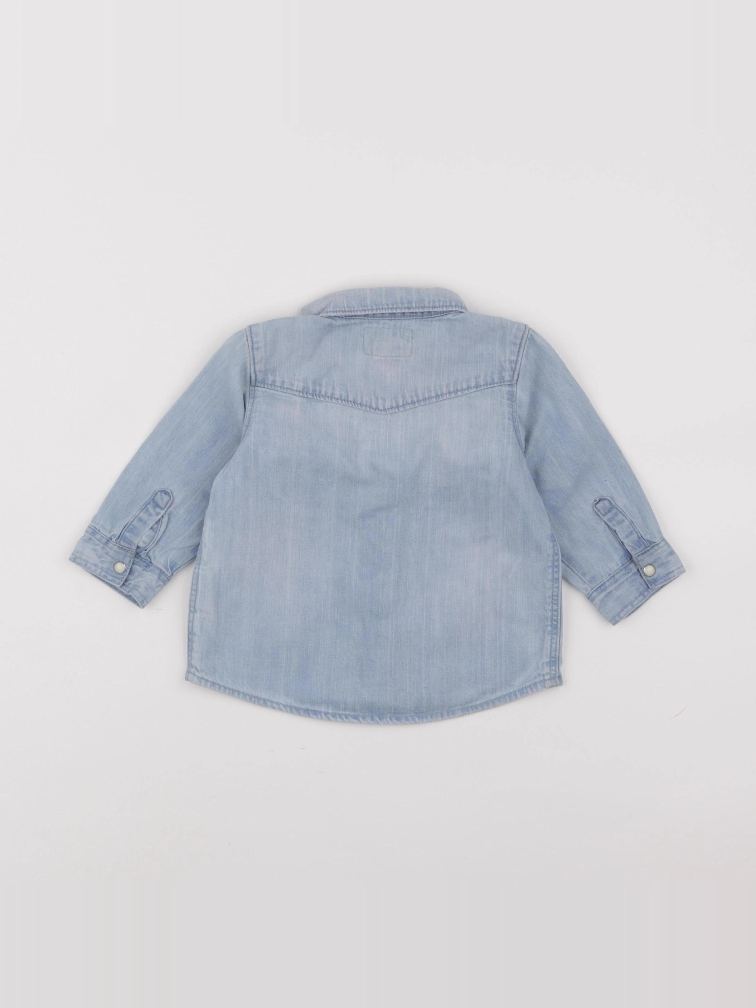 H&M - chemise bleu - 3/6 mois