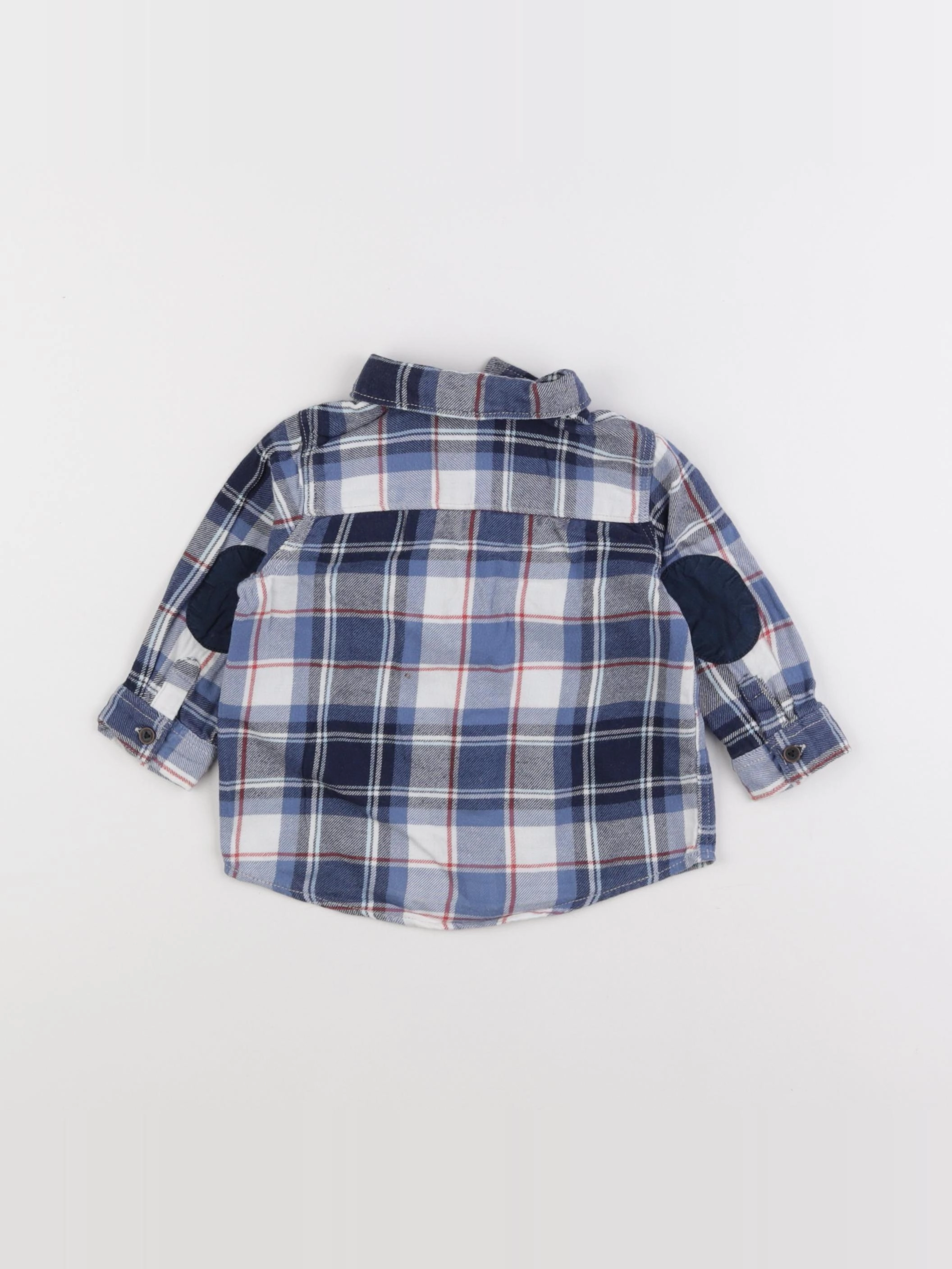 H&M - chemise blanc, bleu - 6 mois