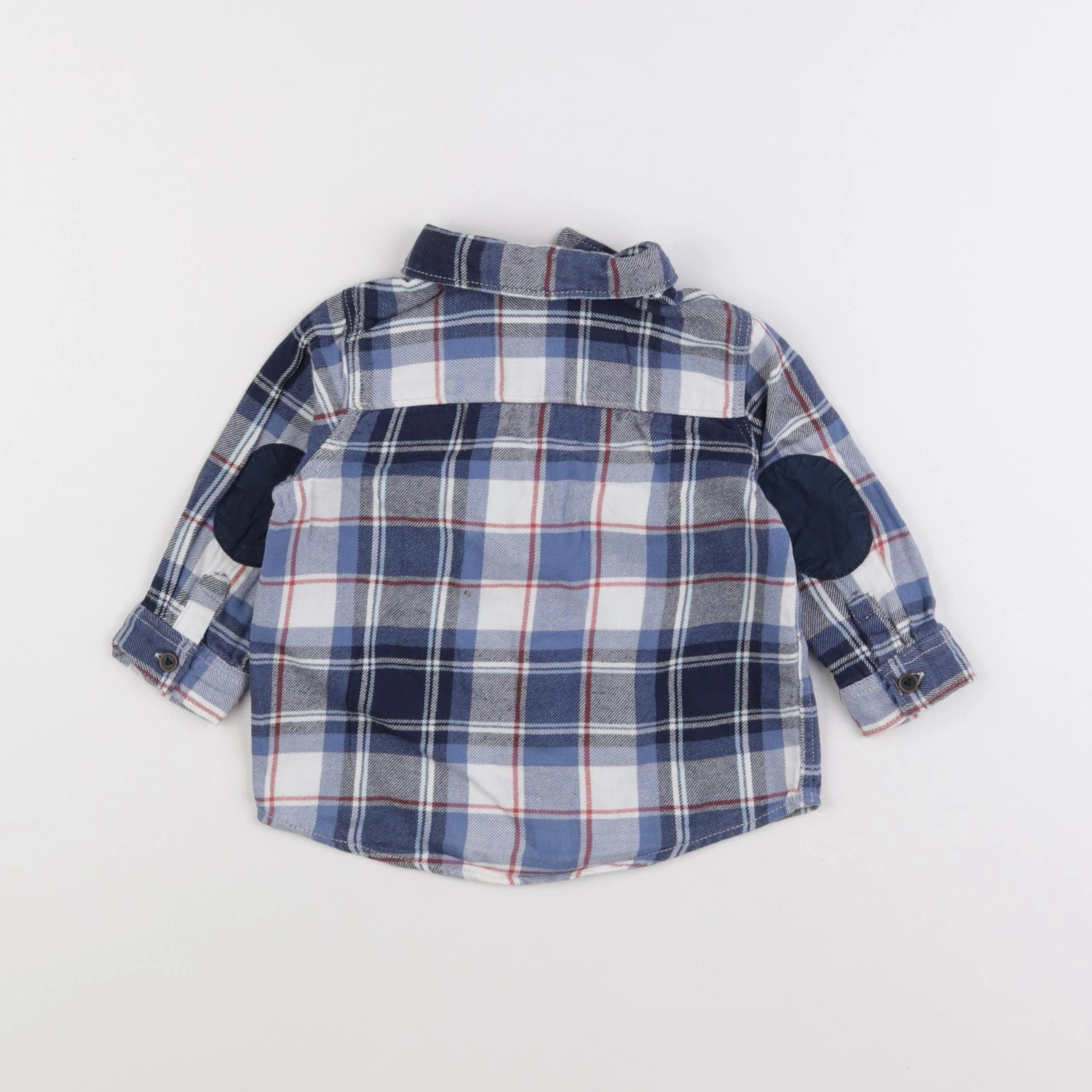 H&M - chemise blanc, bleu - 6 mois