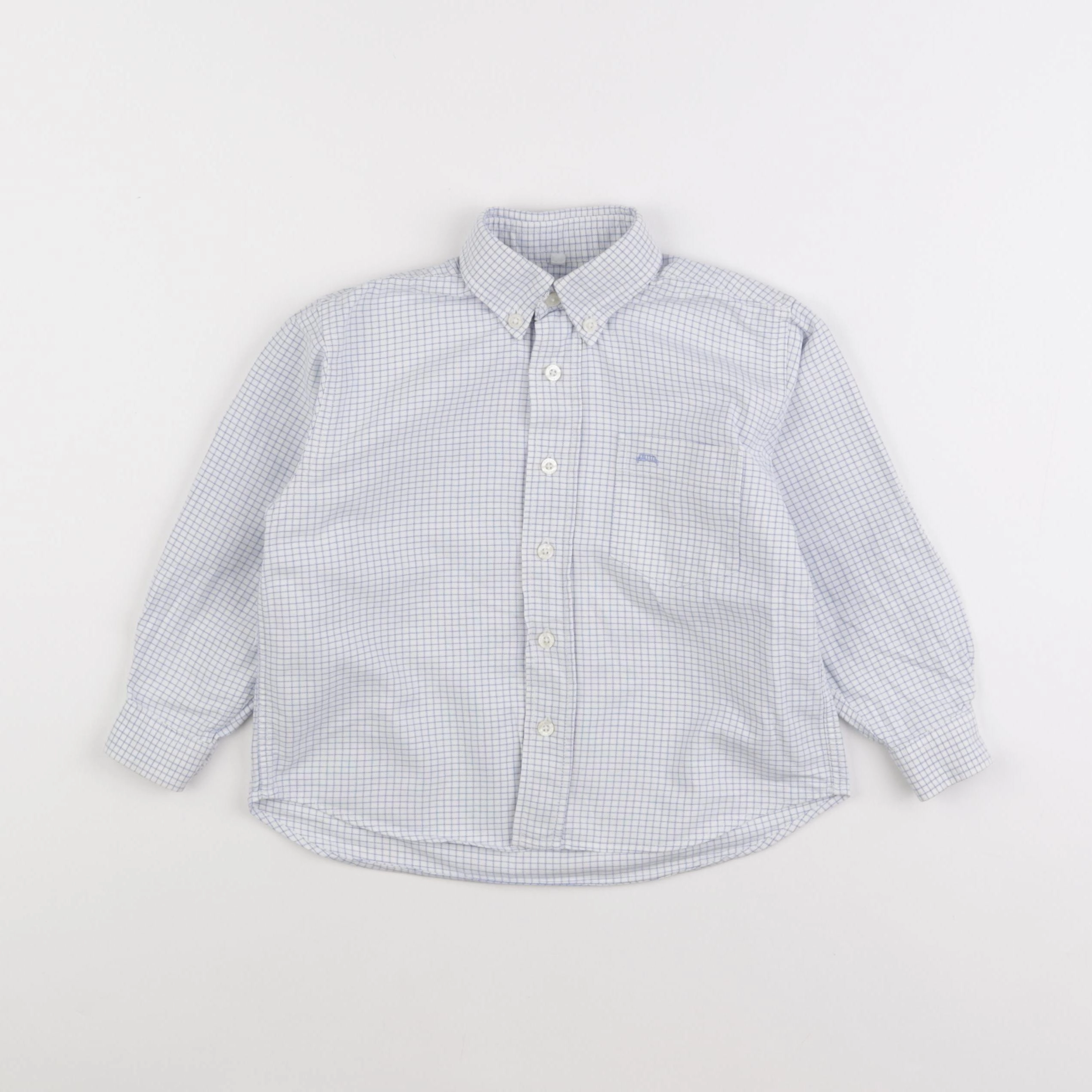 Cyrillus - chemise bleu, blanc - 2 ans