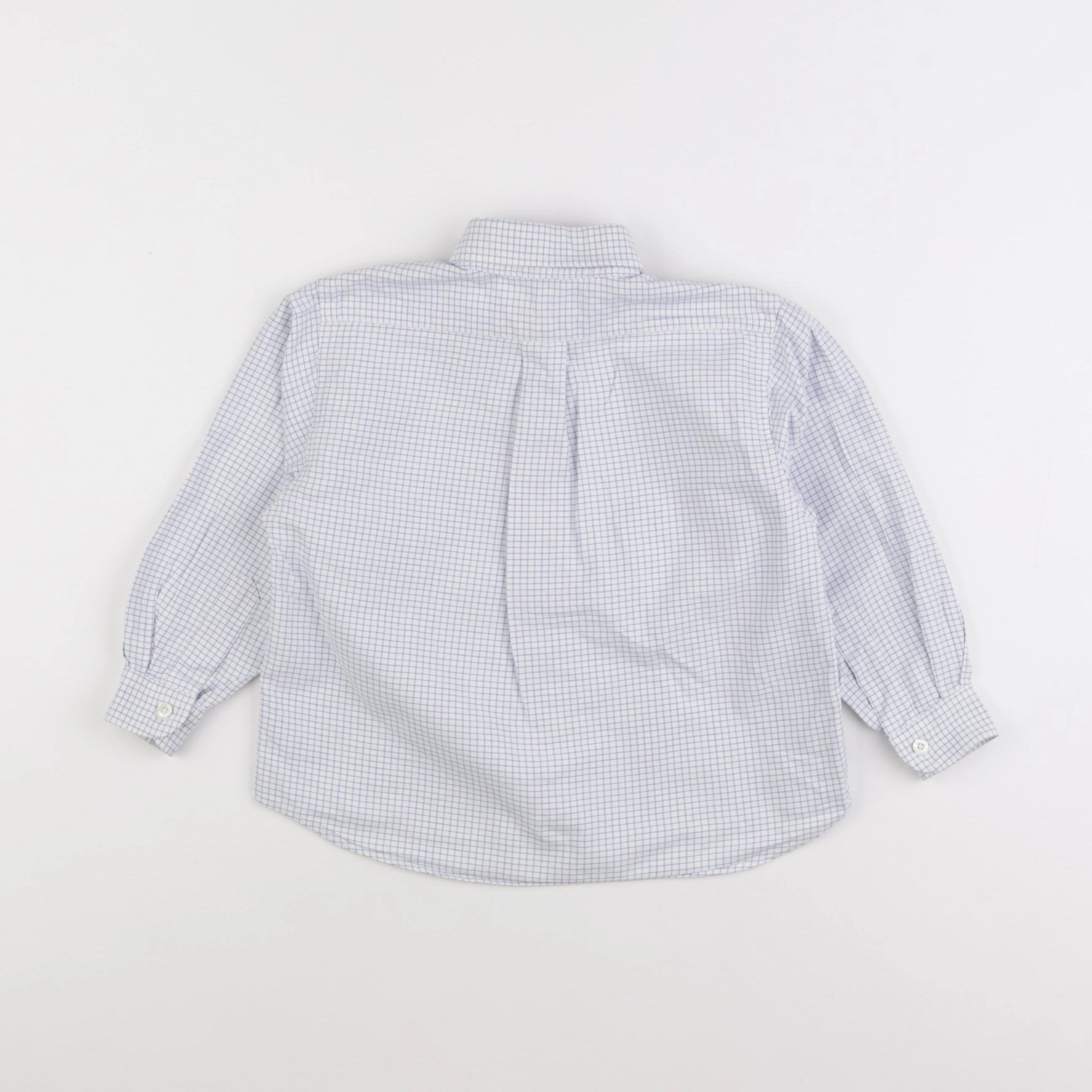 Cyrillus - chemise bleu, blanc - 2 ans