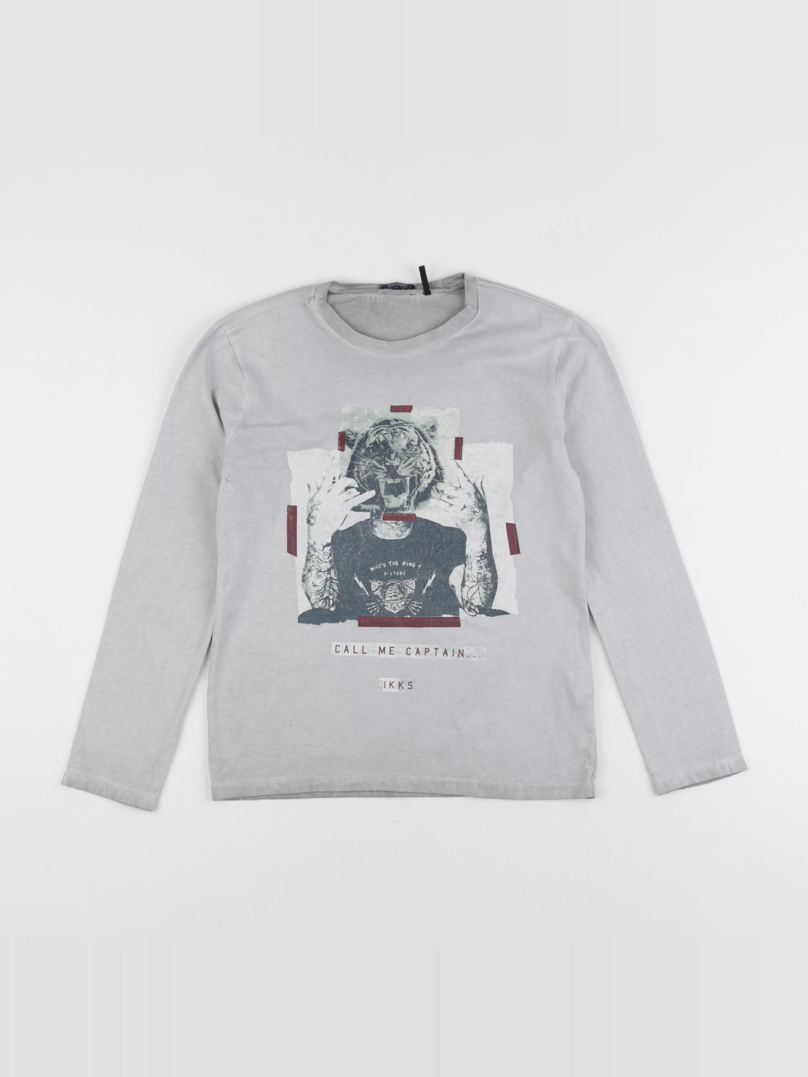 IKKS - tee-shirt gris - 8 ans