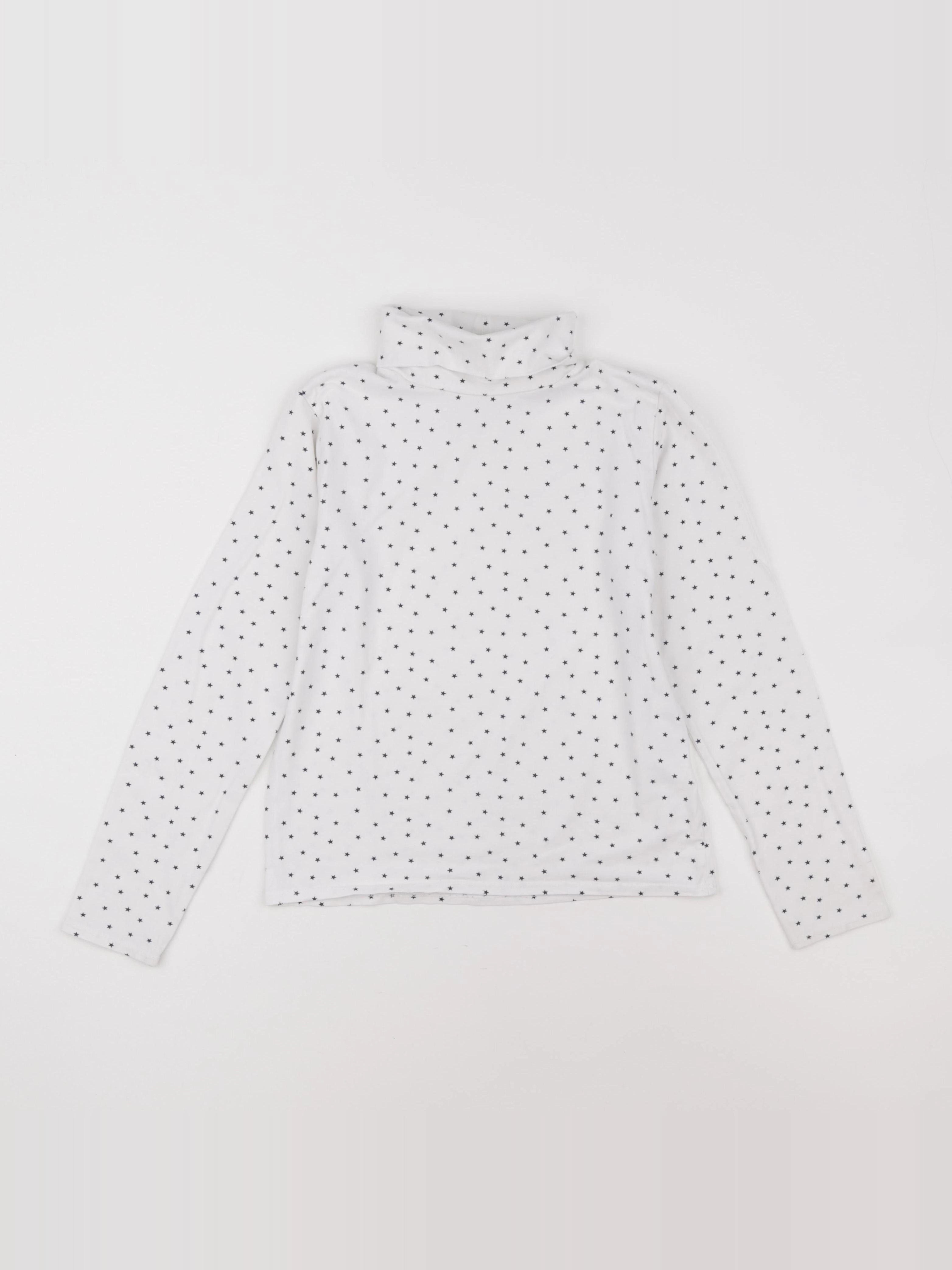 Vertbaudet - sous-pull blanc, bleu - 10 ans