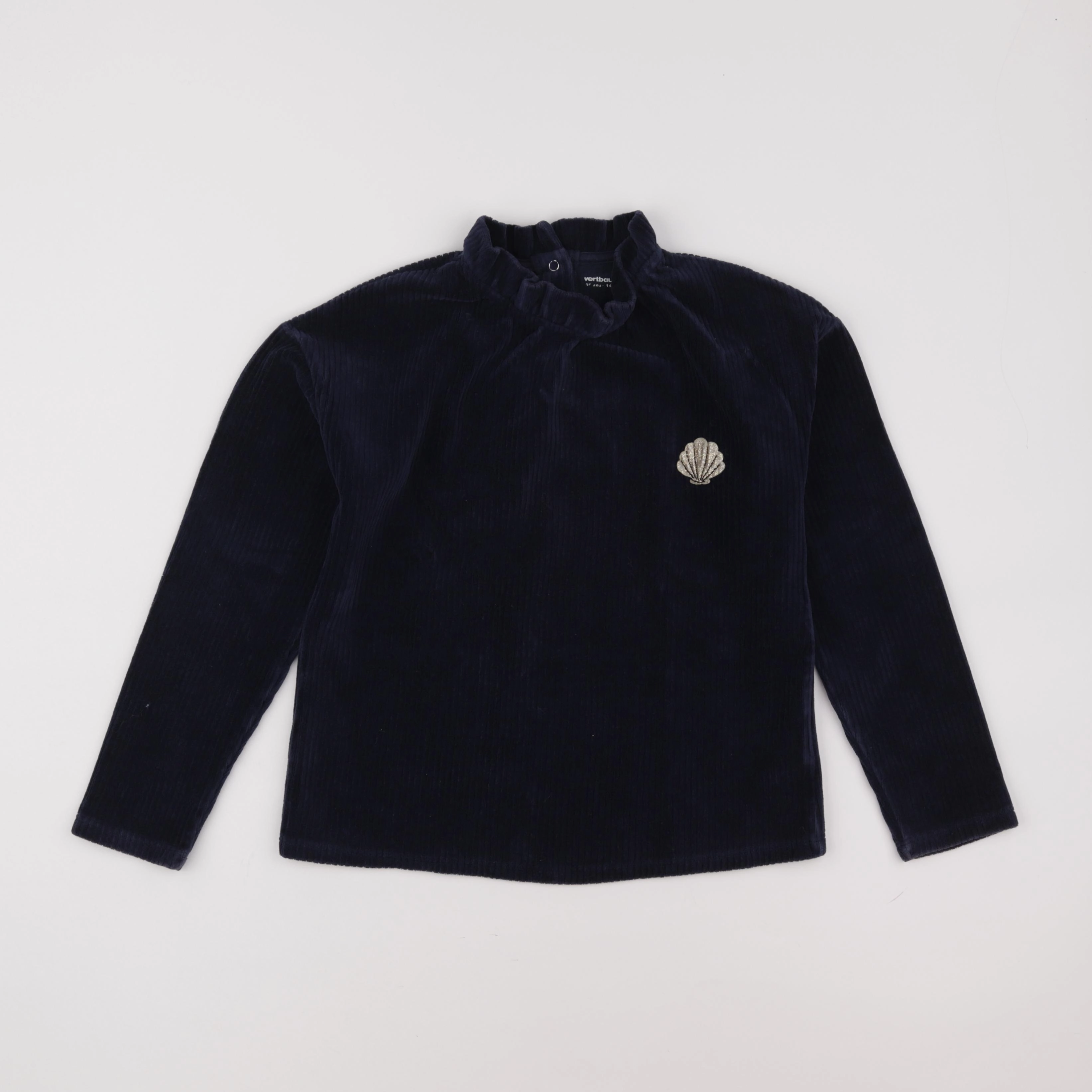Vertbaudet - sweat velours bleu - 10 ans