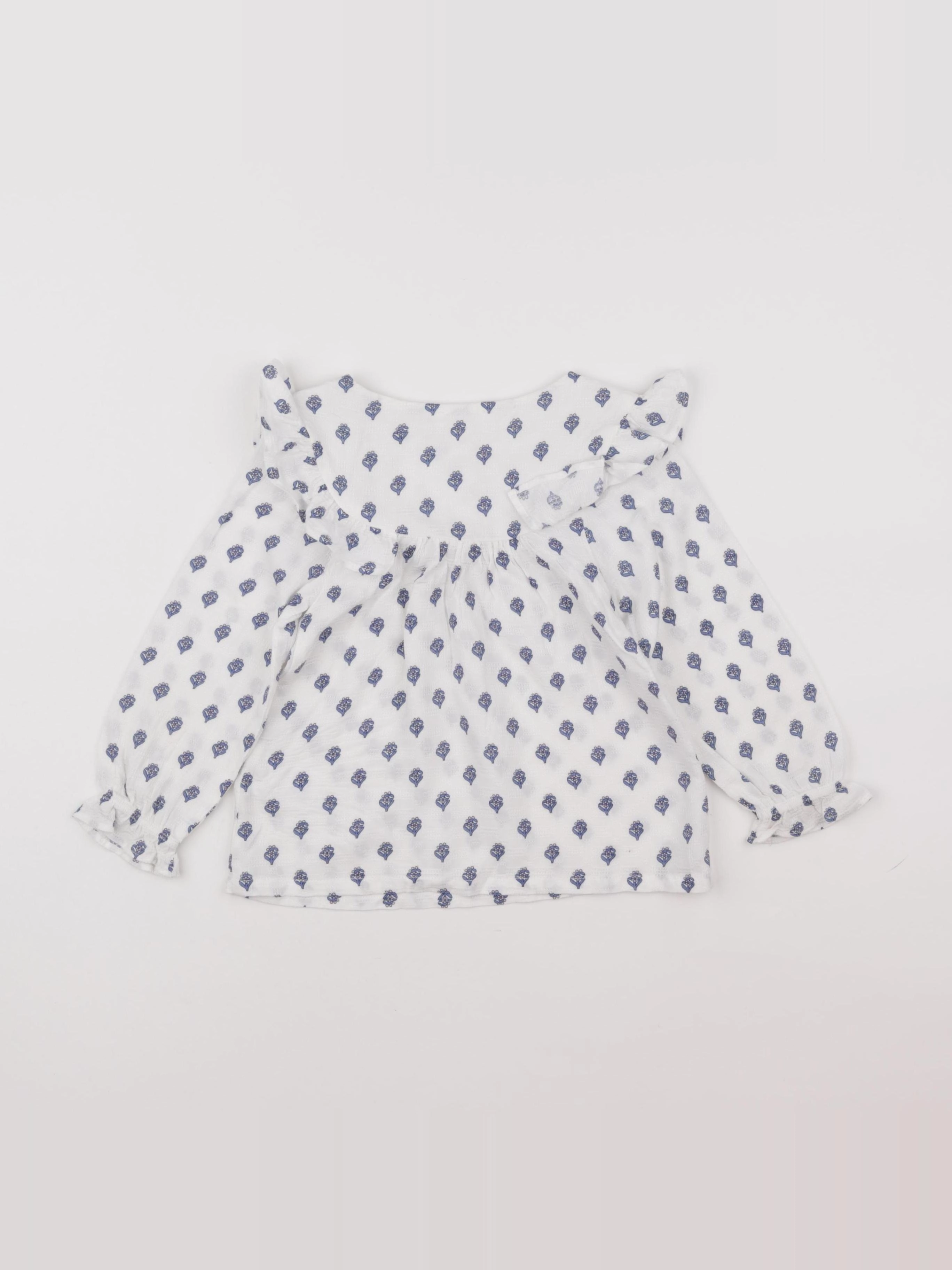 Eden & Victor - blouse blanc, bleu - 3 ans
