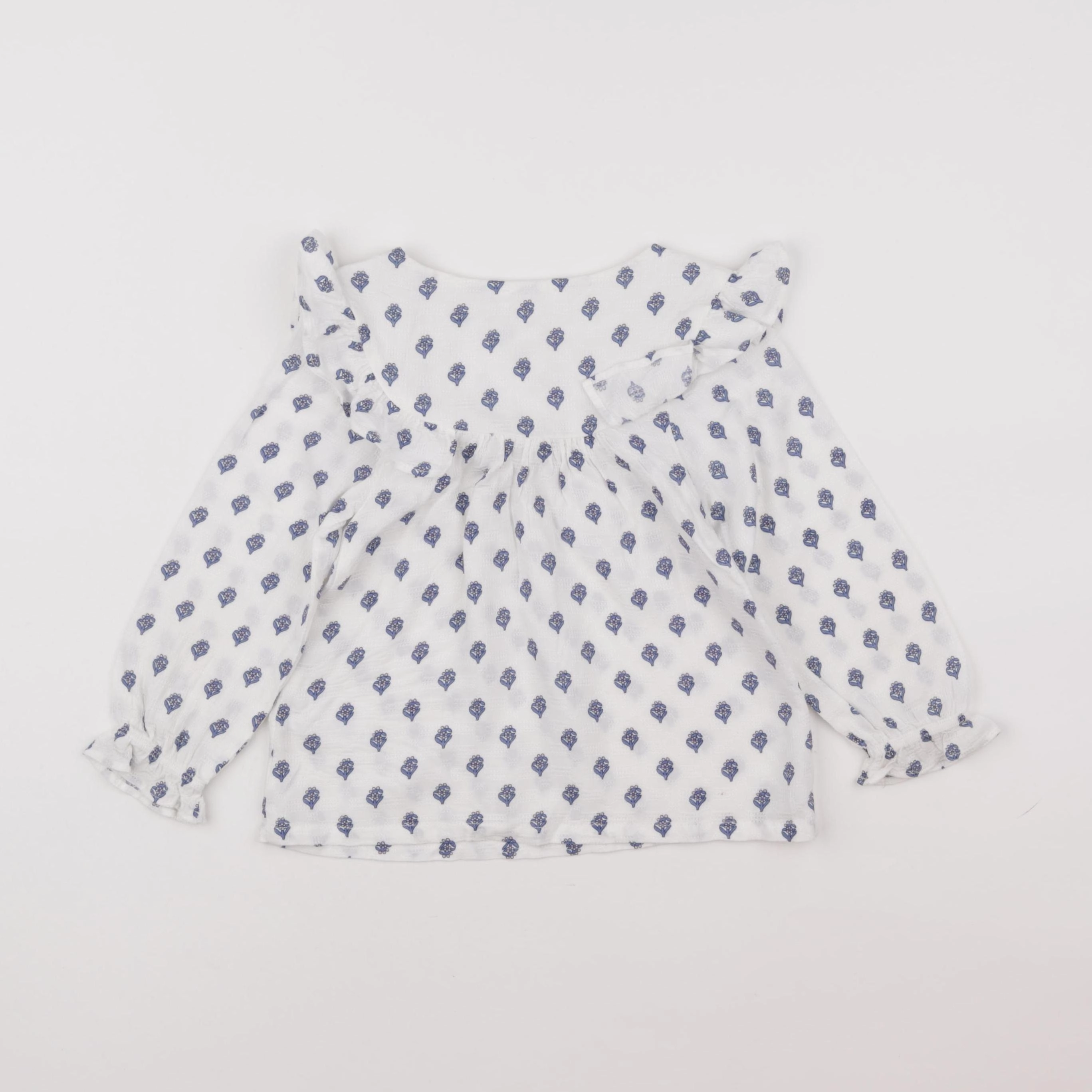 Eden & Victor - blouse blanc, bleu - 3 ans