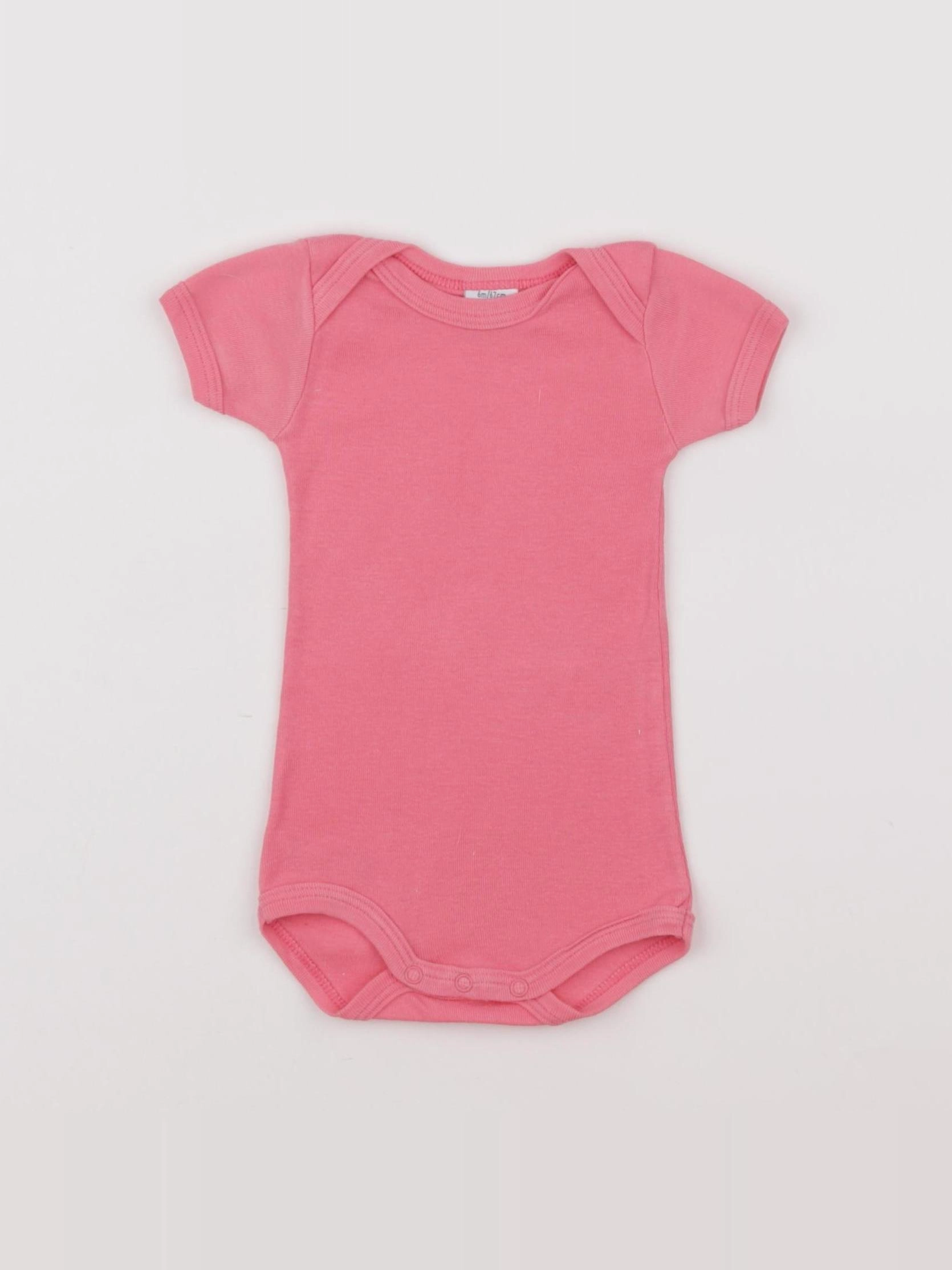 Petit Bateau - body rose - 6 mois