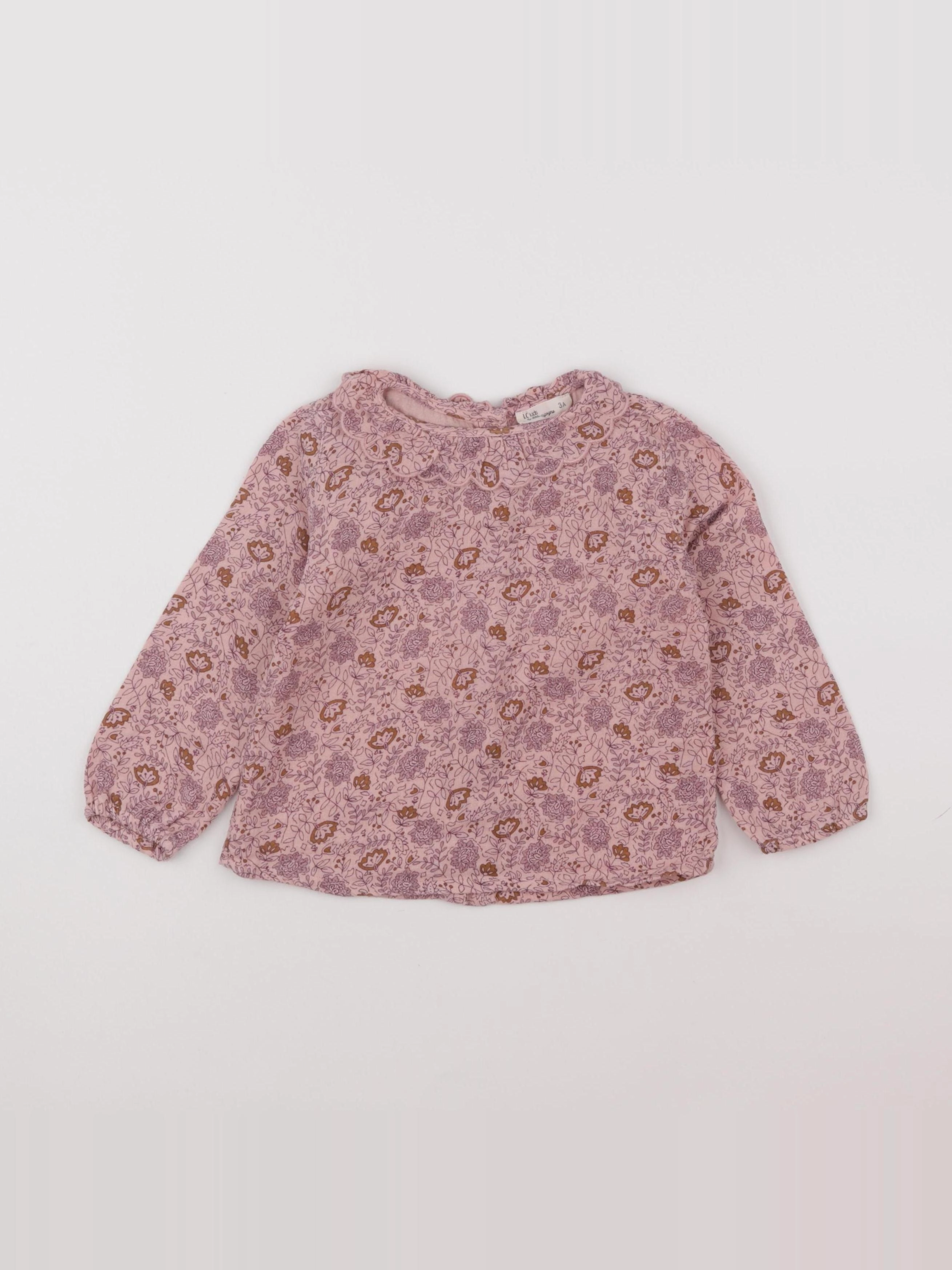 Little Cigogne - blouse violet - 3 ans