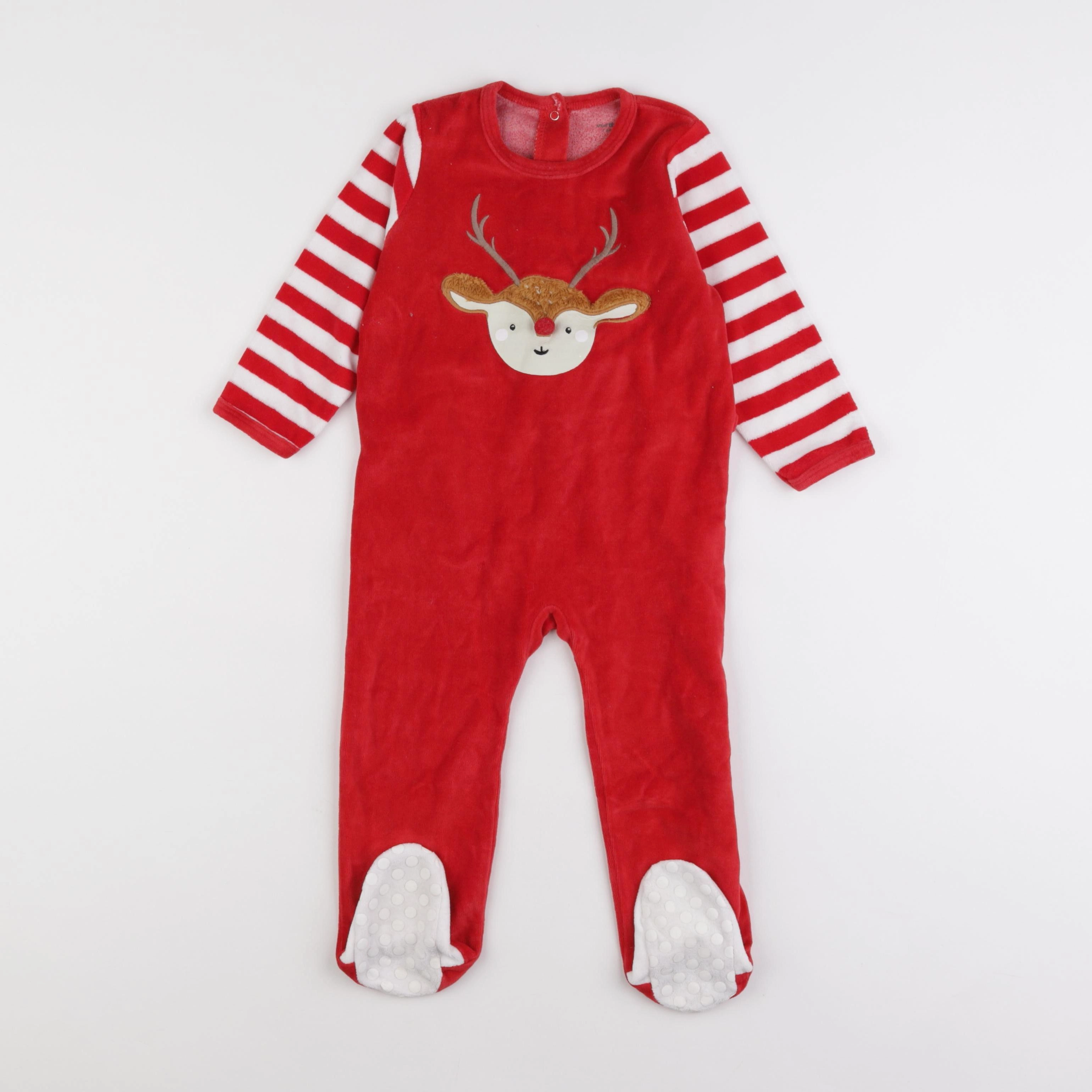 Vertbaudet - pyjama velours rouge - 2 ans