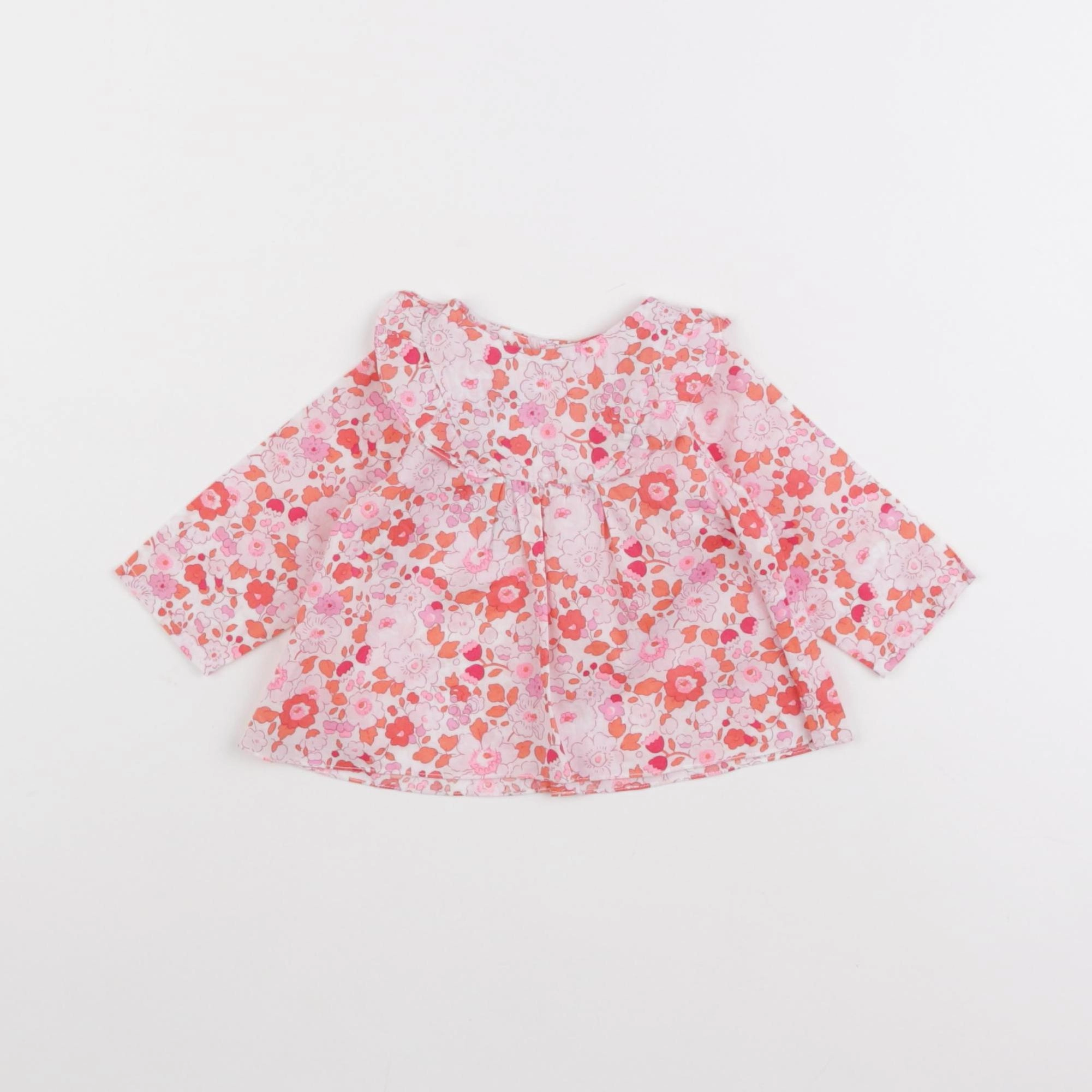 Jacadi - blouse liberty rose, orange - 1 mois
