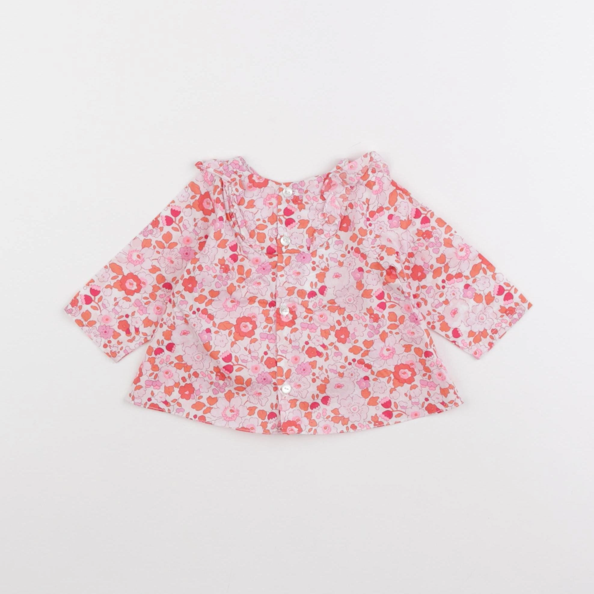 Jacadi - blouse liberty rose, orange - 1 mois