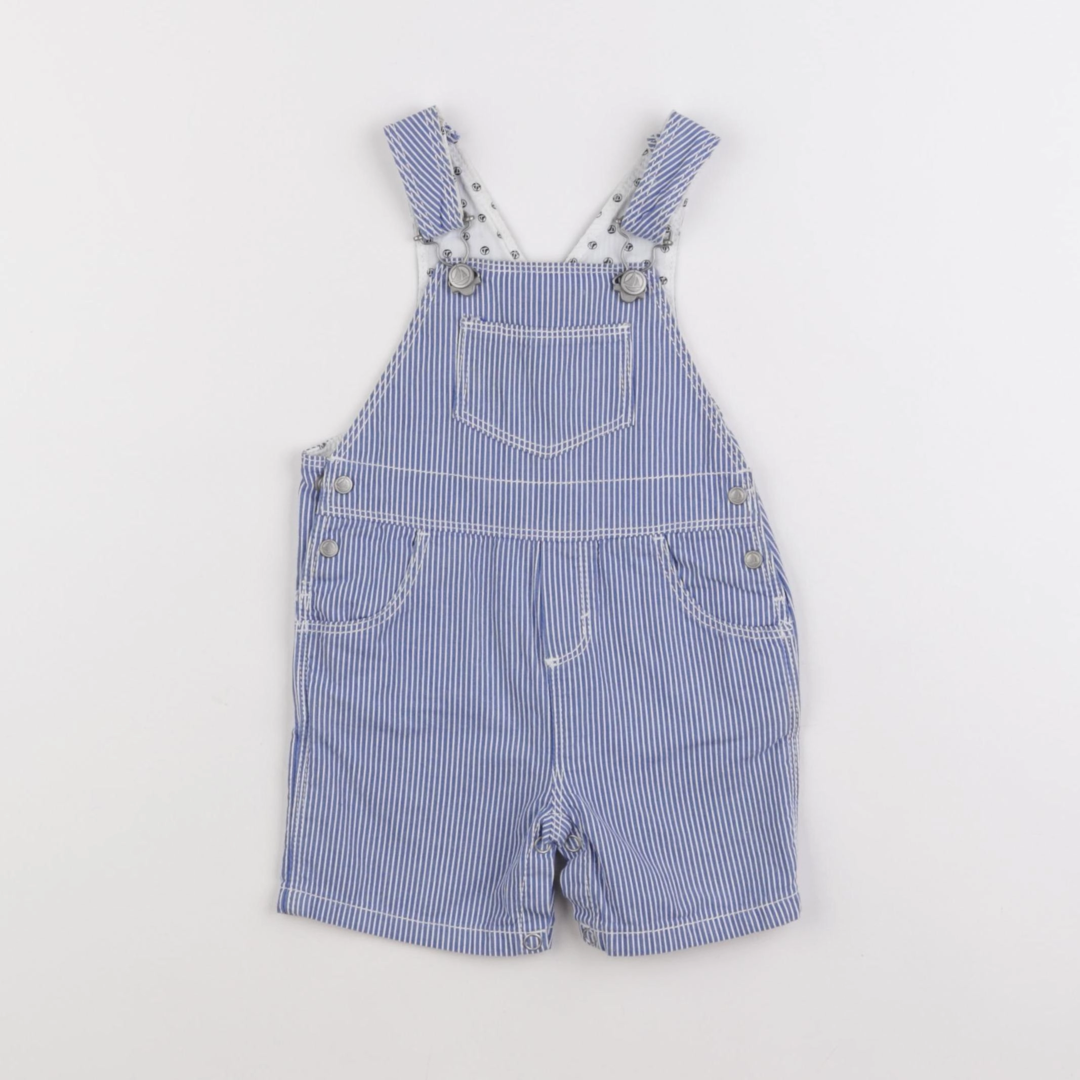 Petit Bateau - salopette blanc, bleu - 6 mois