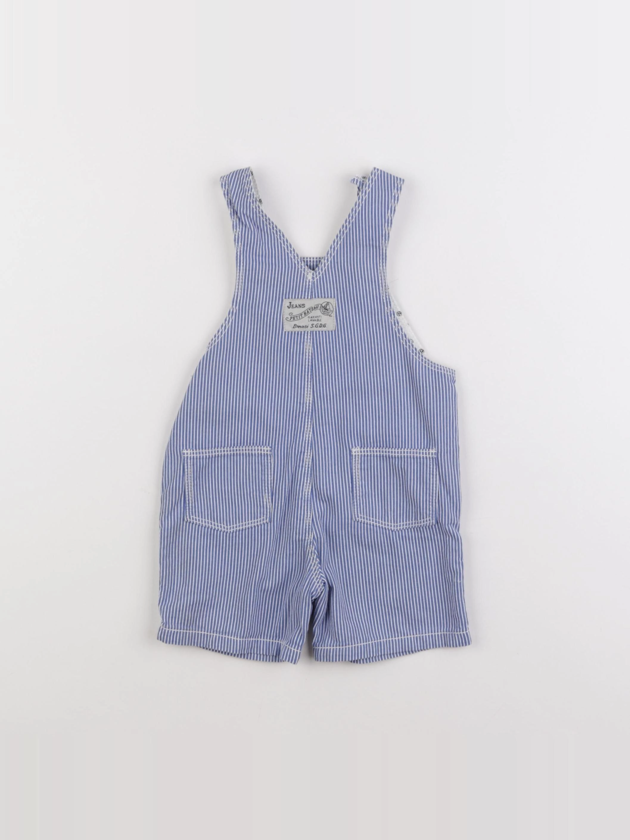 Petit Bateau - salopette blanc, bleu - 6 mois