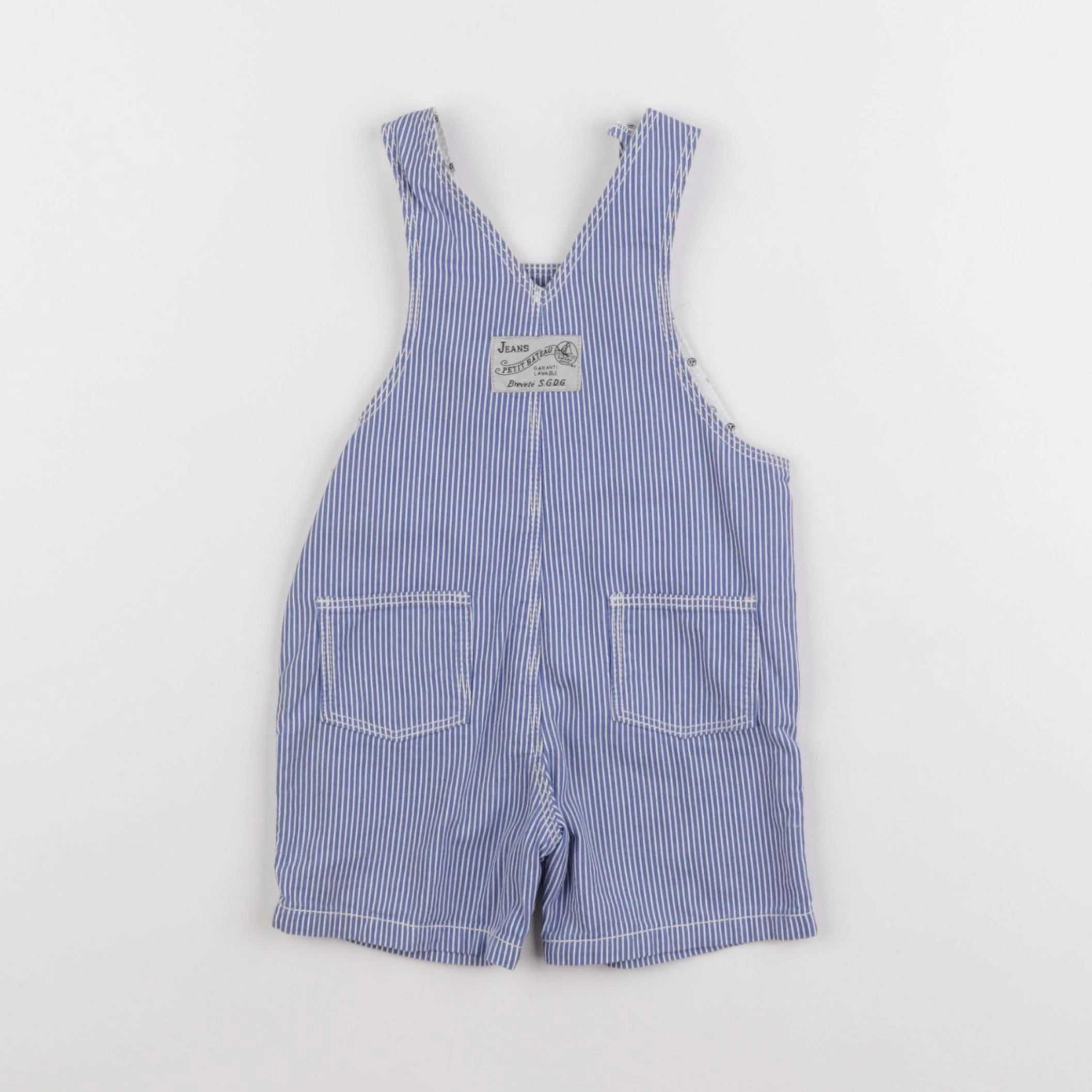 Petit Bateau - salopette blanc, bleu - 6 mois