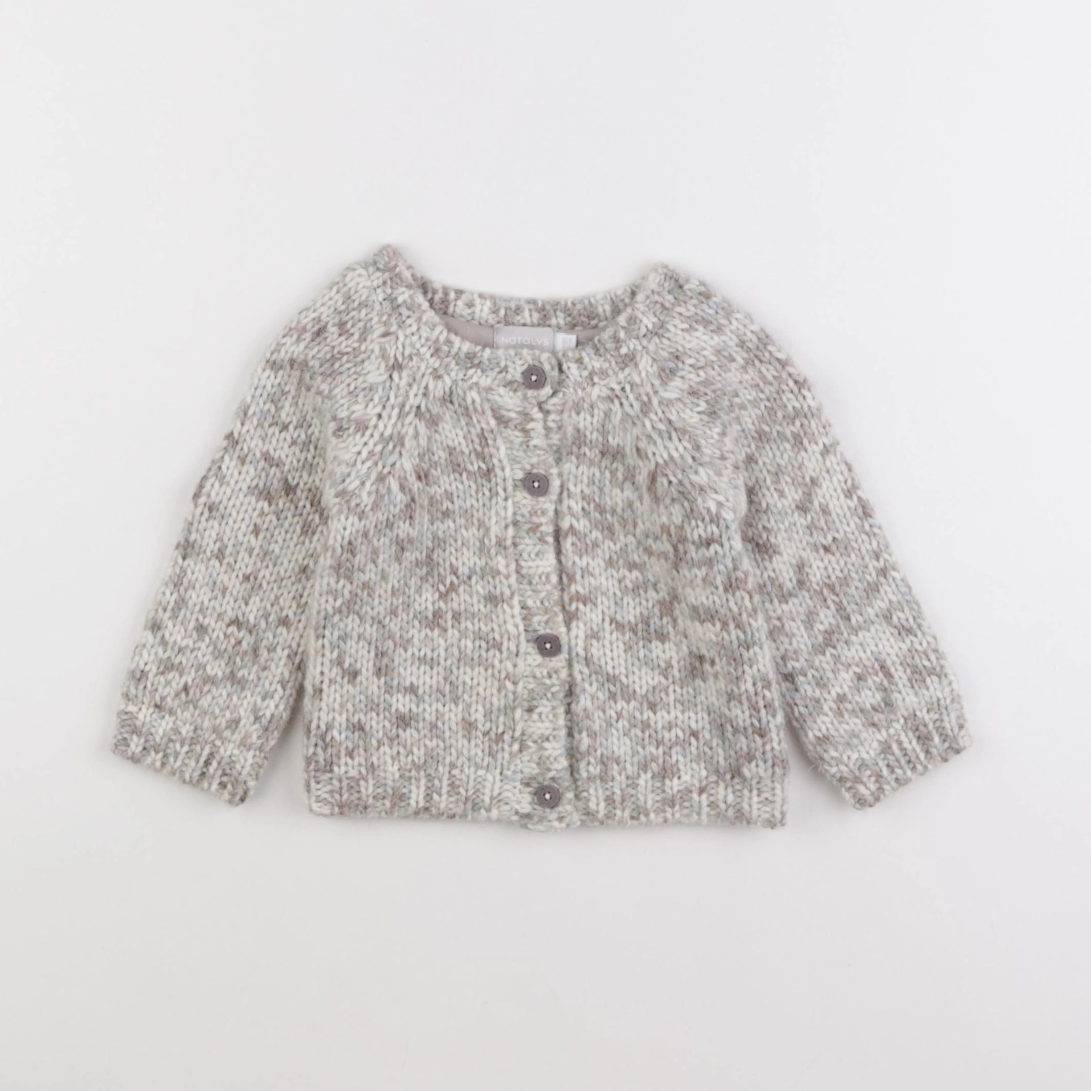 Natalys - gilet beige, gris - 6 mois