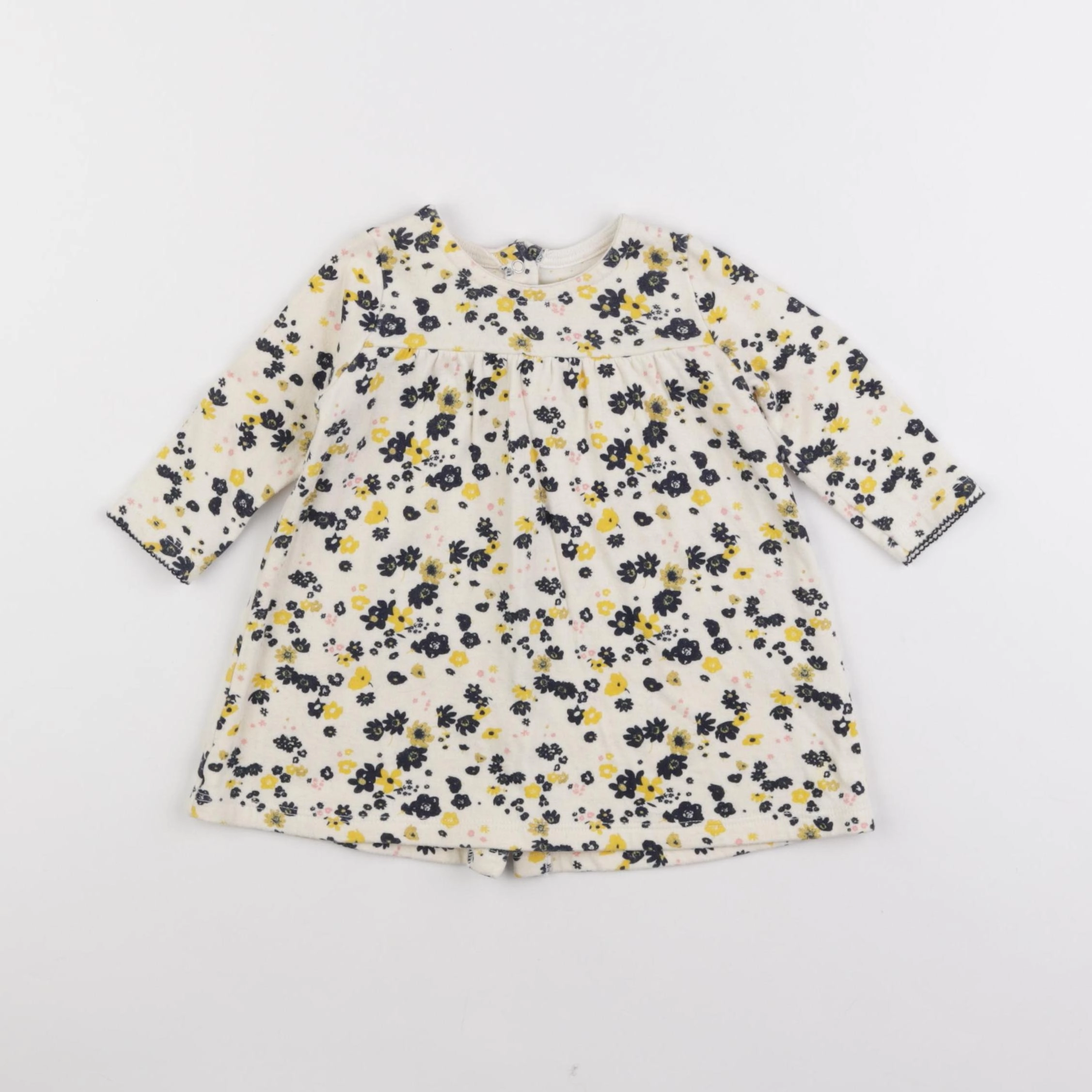 Petit Bateau - robe blanc, bleu - 6 mois