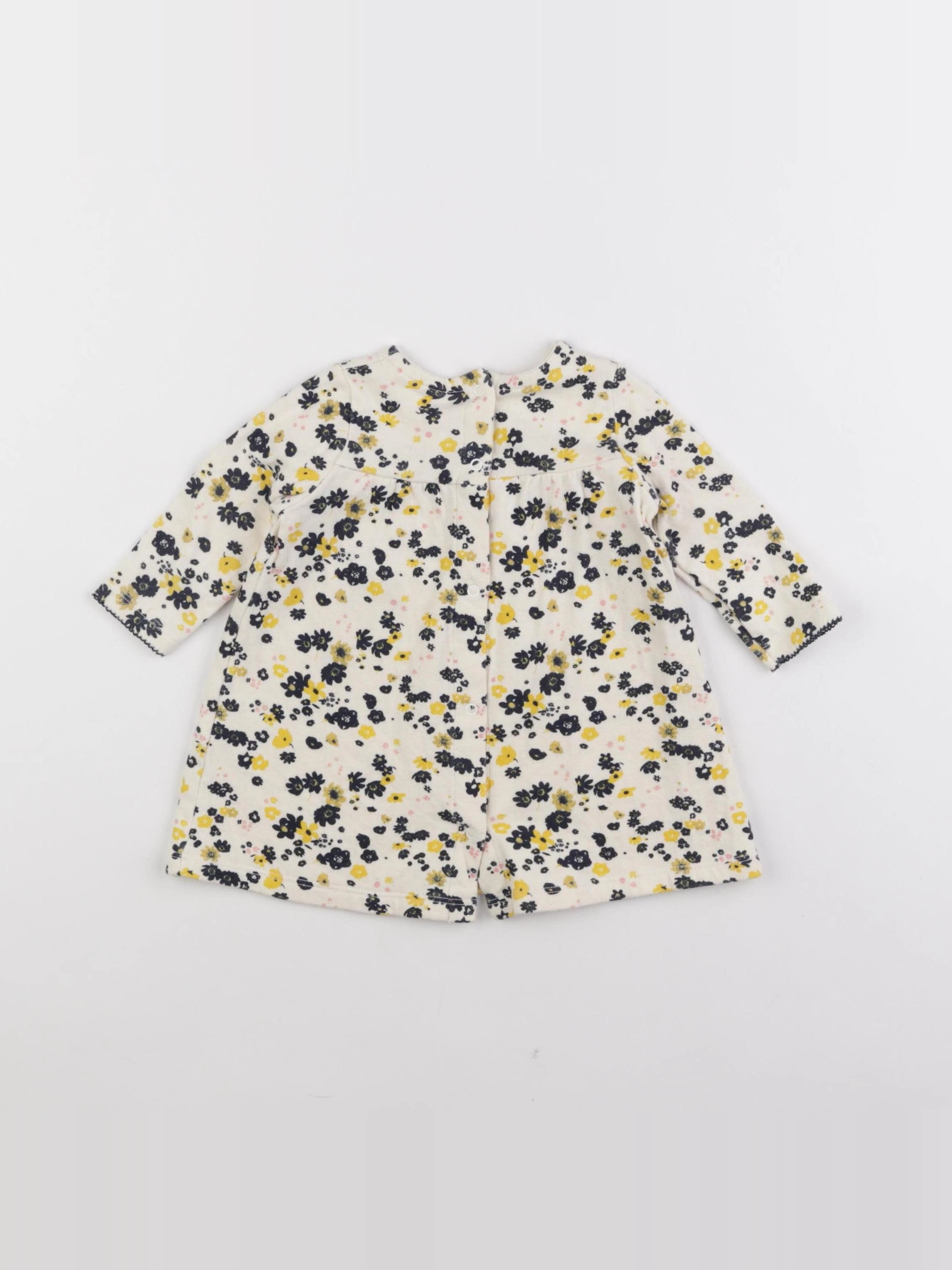 Petit Bateau - robe blanc, bleu - 6 mois