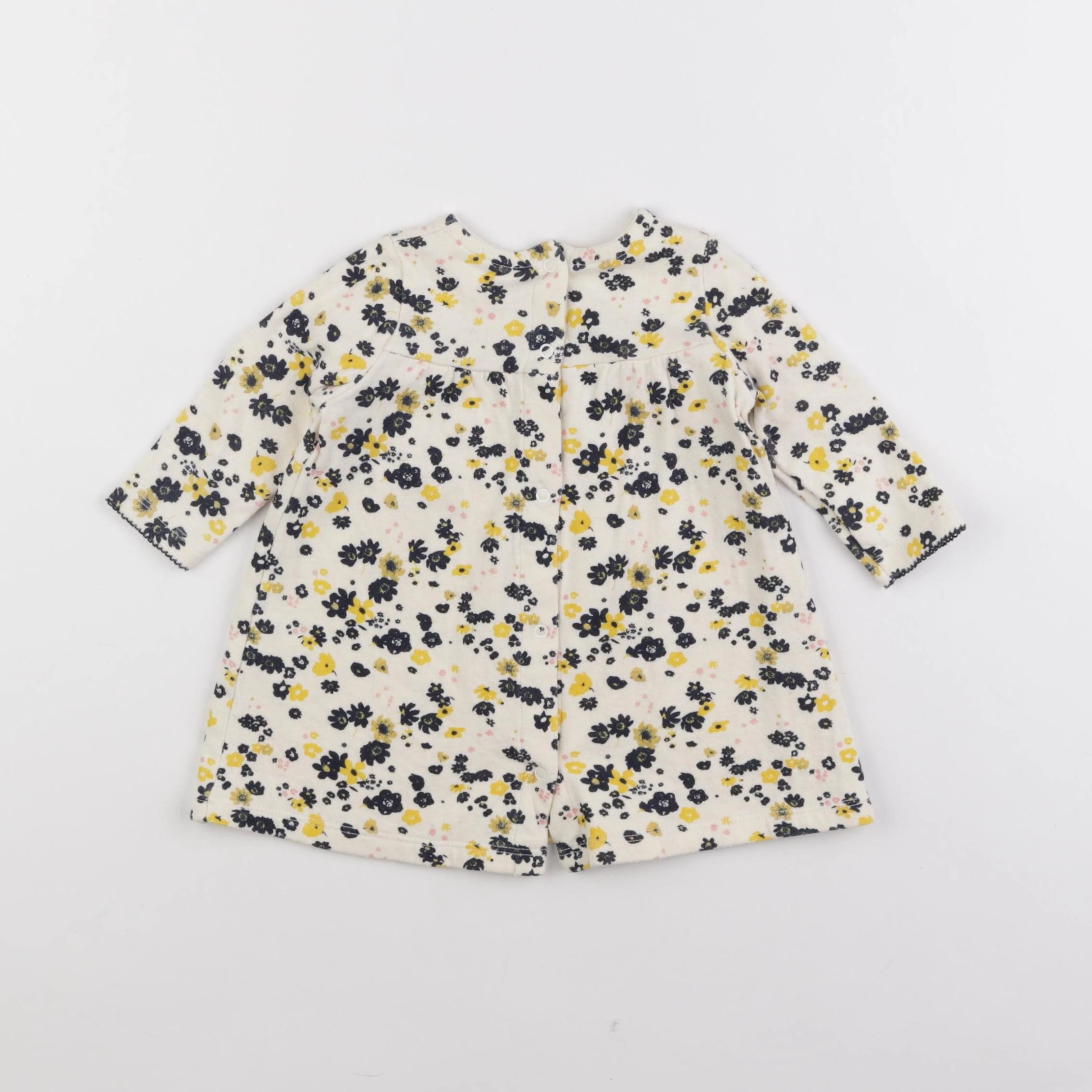 Petit Bateau - robe blanc, bleu - 6 mois