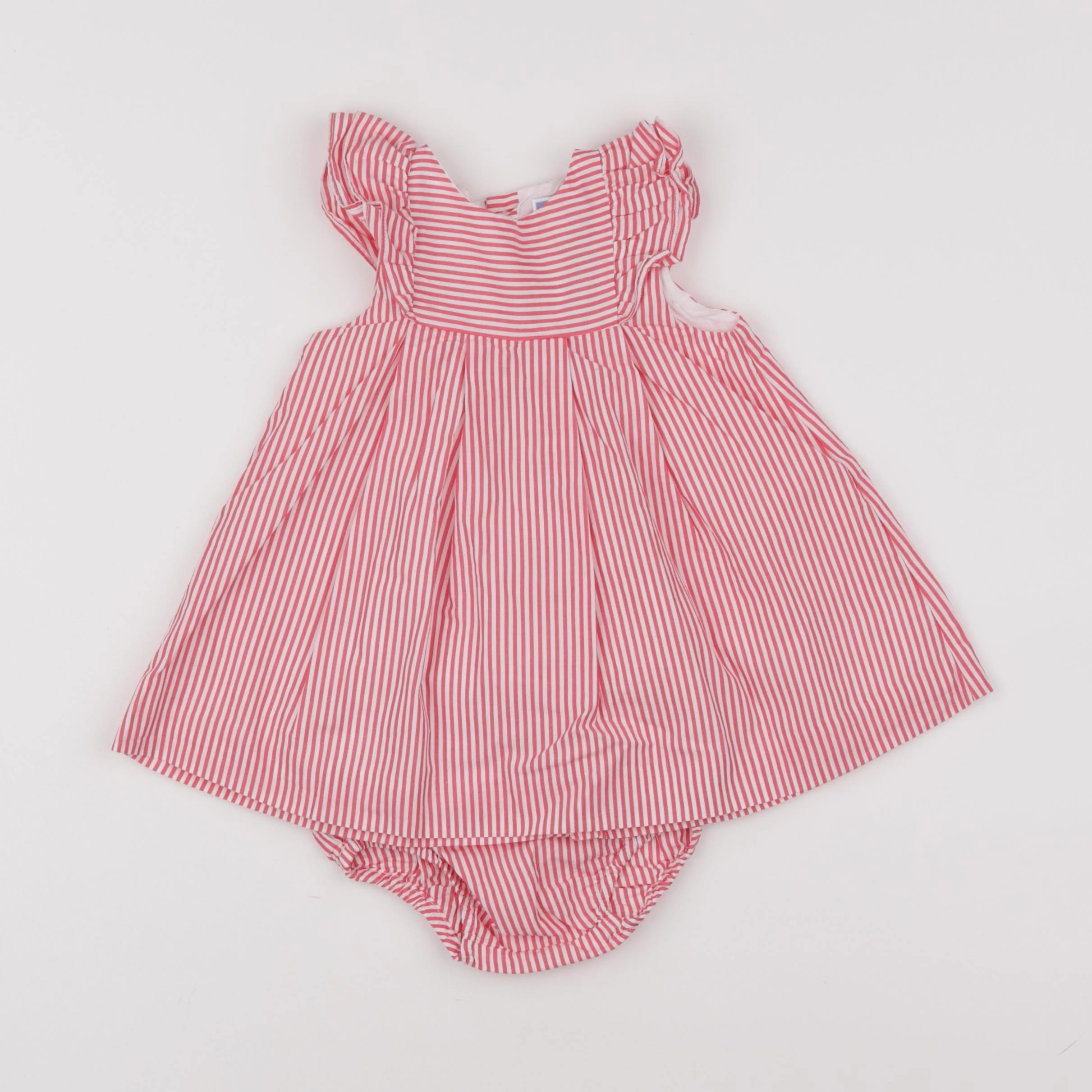 Jacadi - robe blanc, rouge - 12 mois