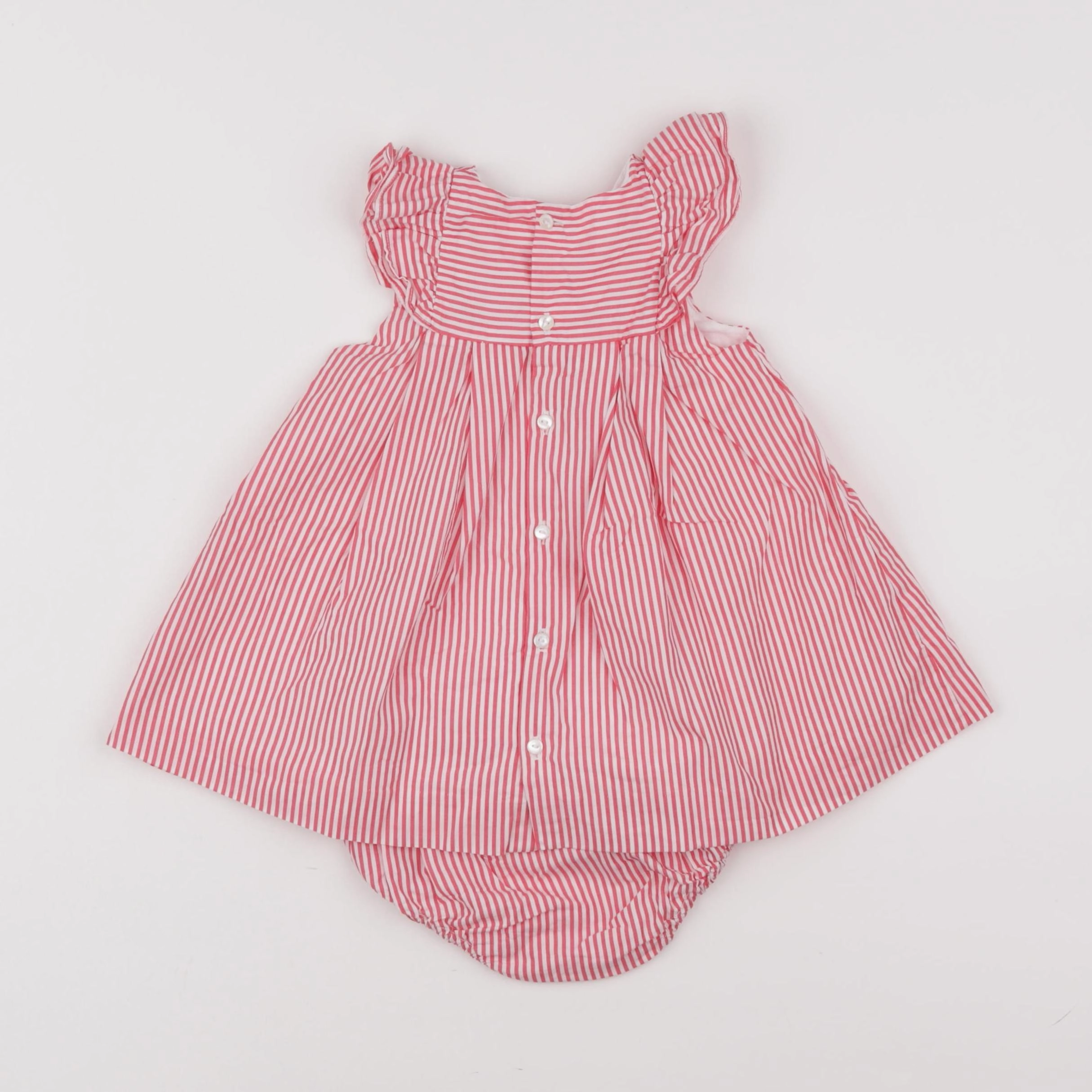 Jacadi - robe blanc, rouge - 12 mois