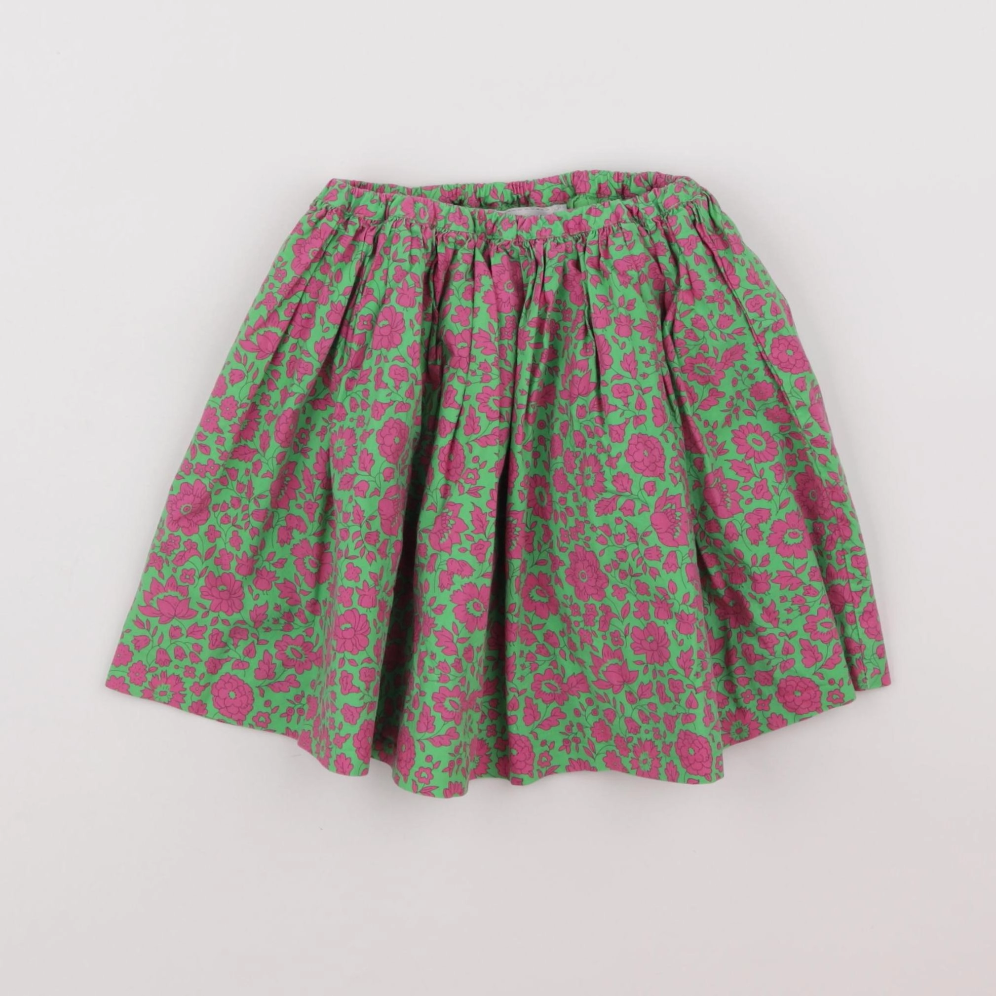 Jacadi - jupe liberty vert, rose - 3 ans