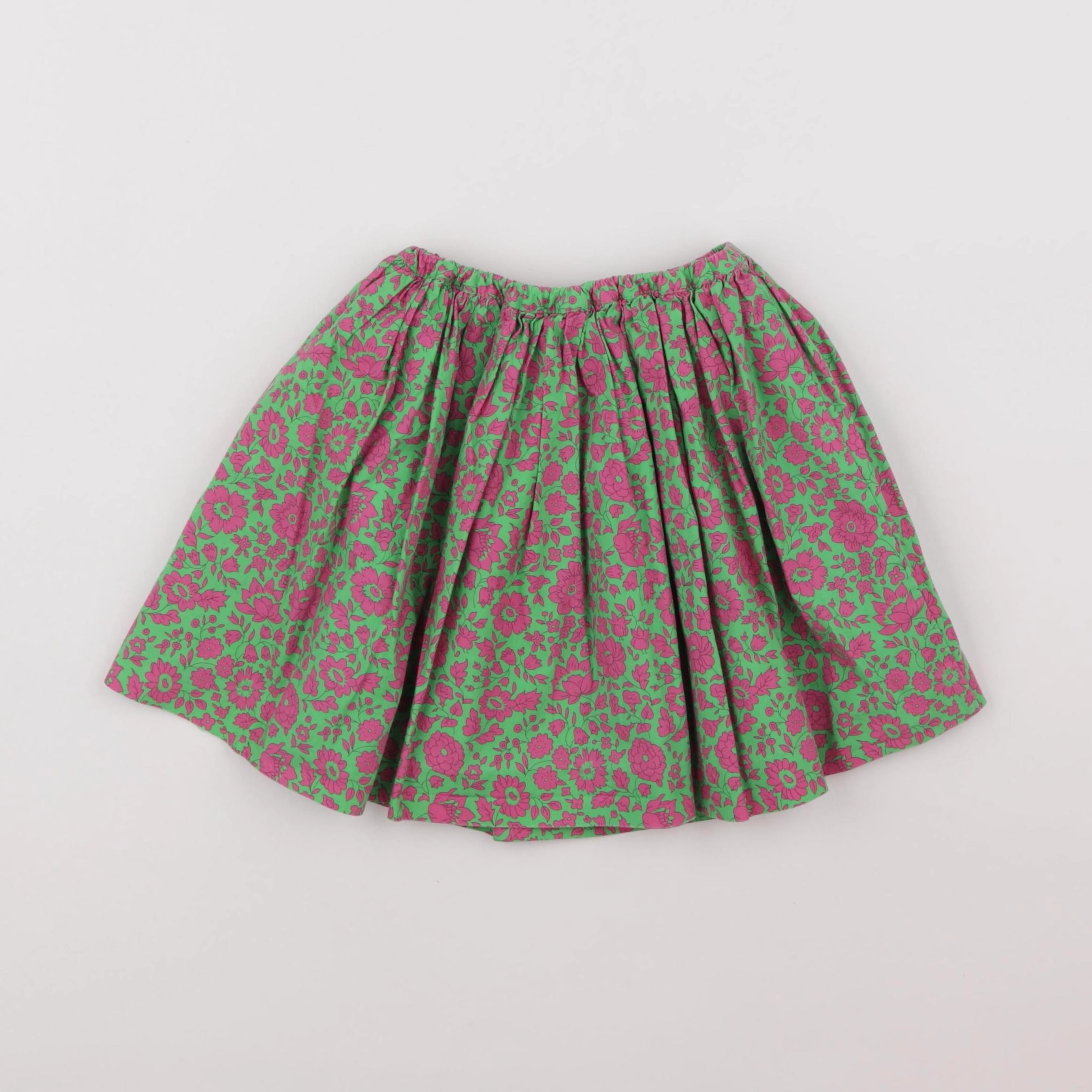 Jacadi - jupe liberty vert, rose - 3 ans
