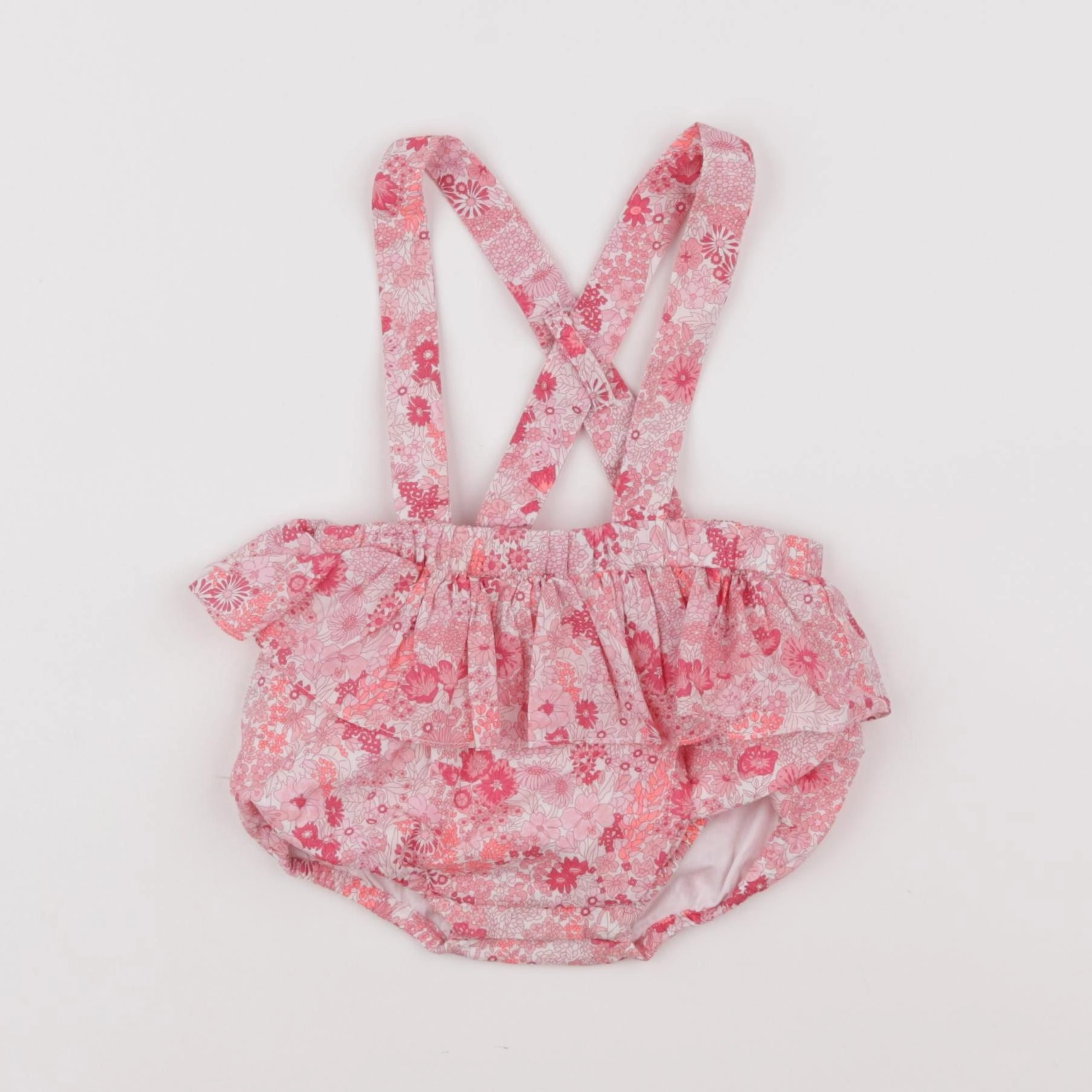 Jacadi - bloomer liberty blanc, rose - 6 mois