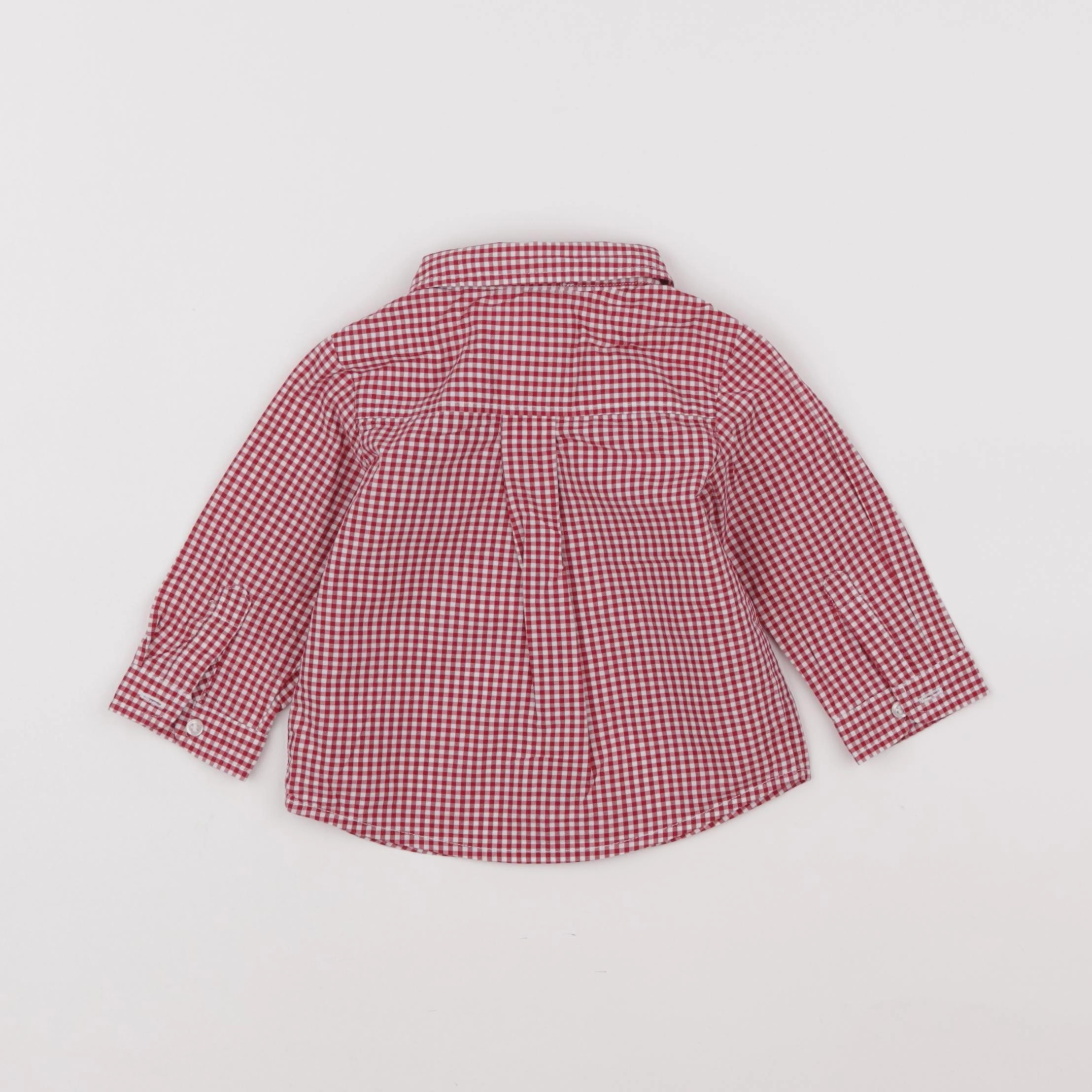 Jacadi - chemise blanc, rouge - 6 mois