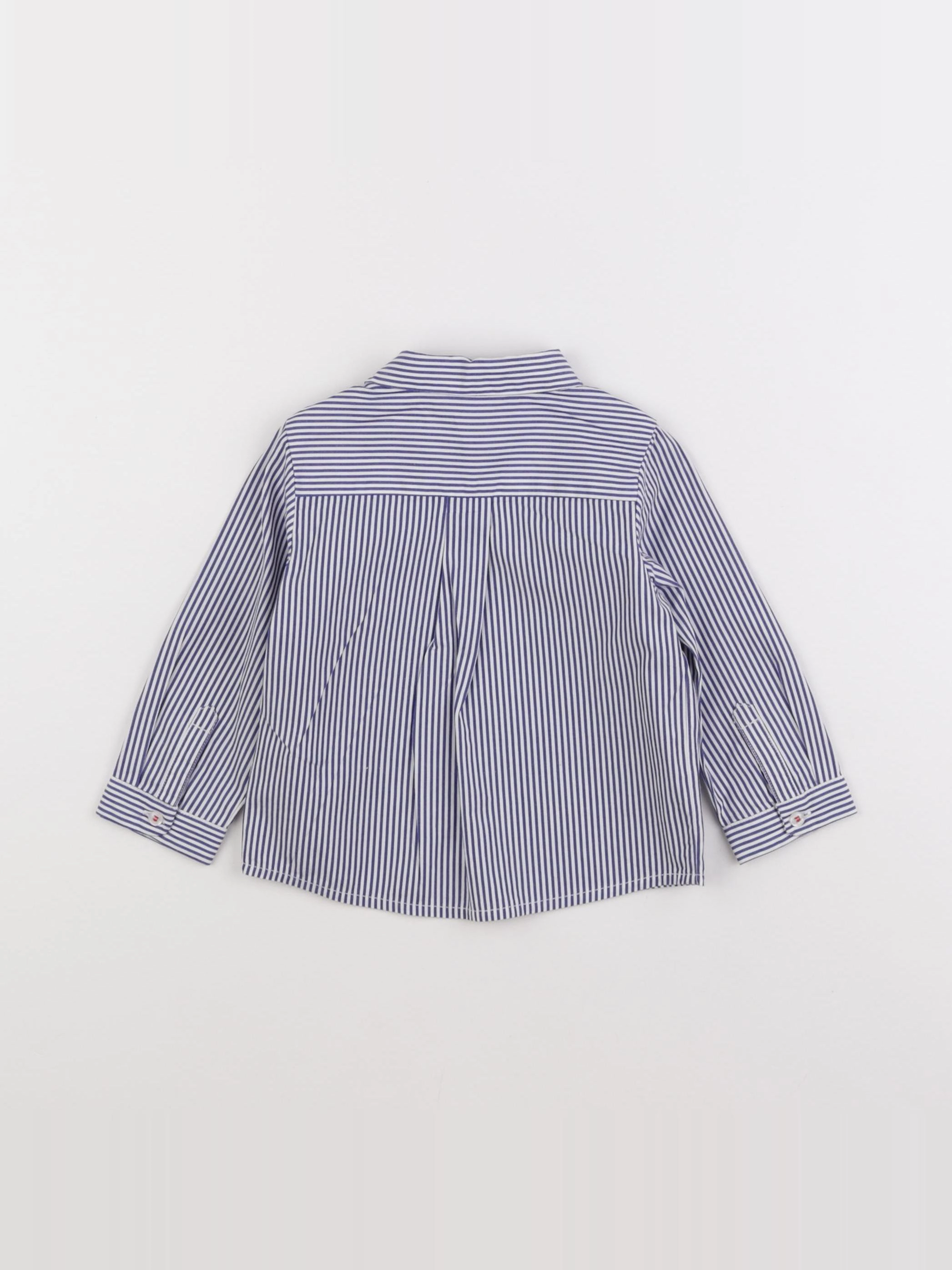 Jacadi - chemise blanc, bleu - 12 mois